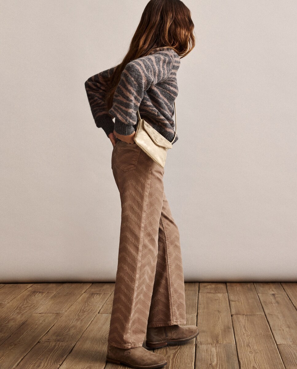 Jeans em Tecido Rasgado e Desfiado 740 Tabaco-3