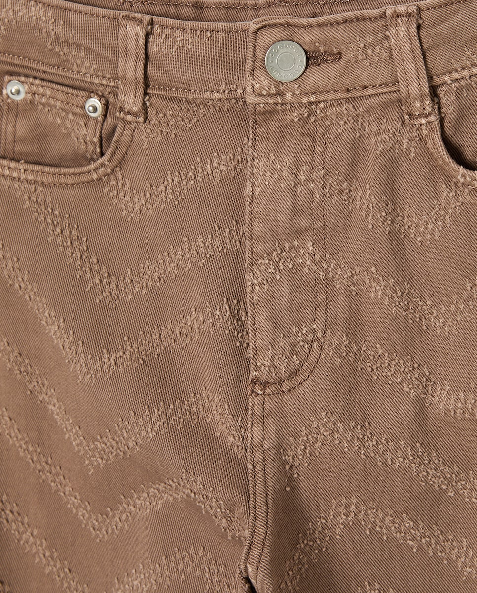 Jeans em Tecido Rasgado e Desfiado 740 Tabaco-6