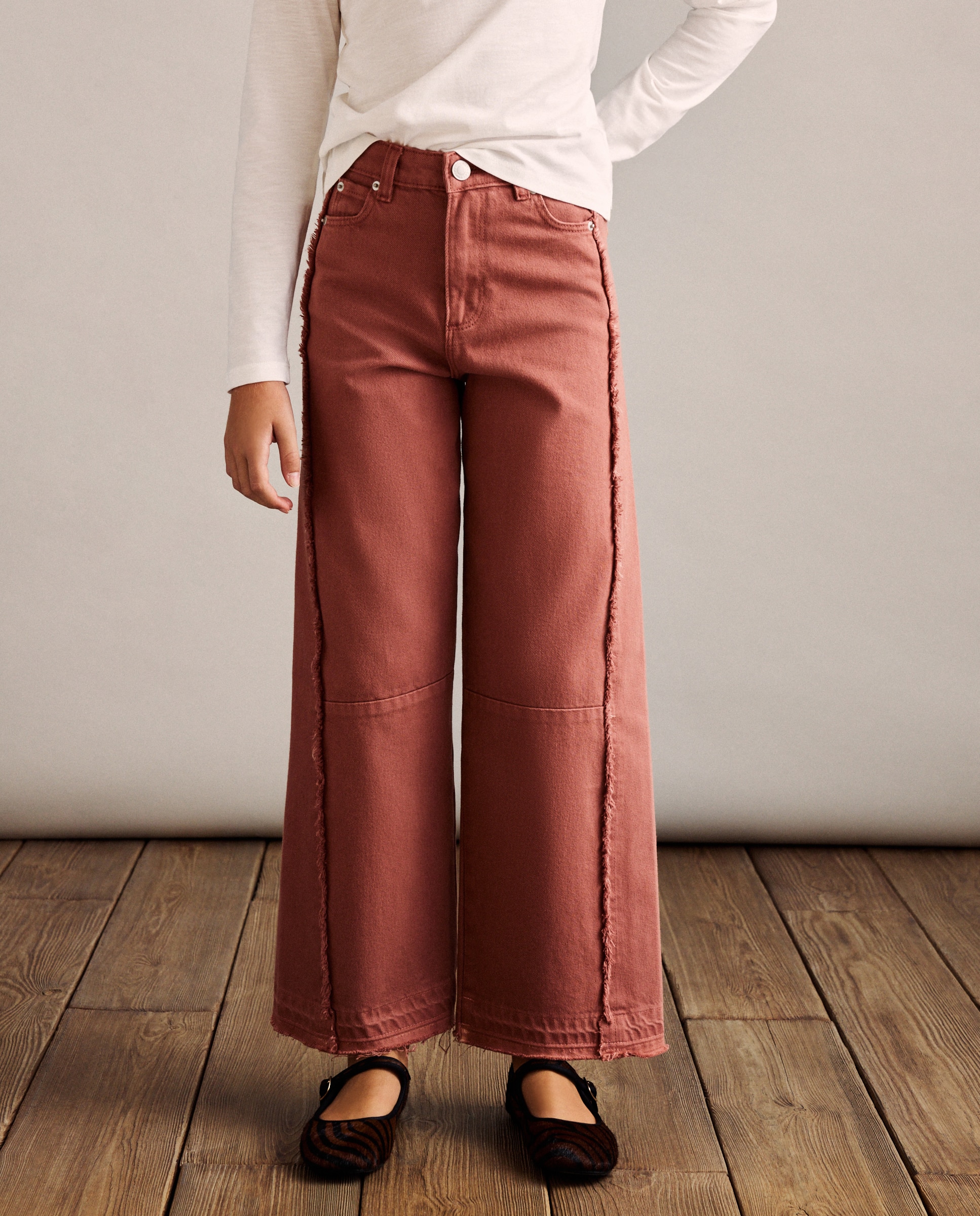 Jeans com Cortes e Costura à Frente 770 Terracota-2