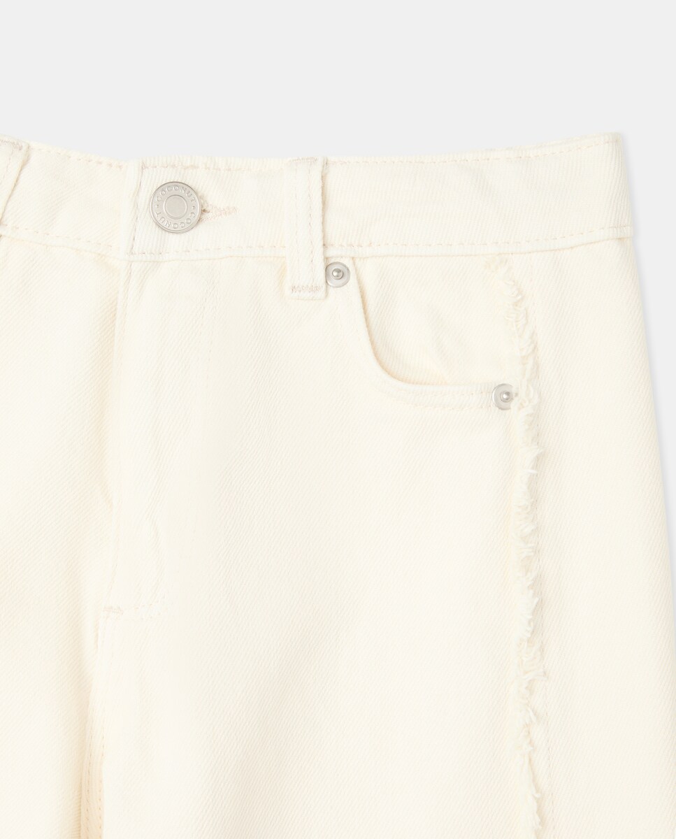 Jeans com Cortes e Costura à Frente 120 Cru-6