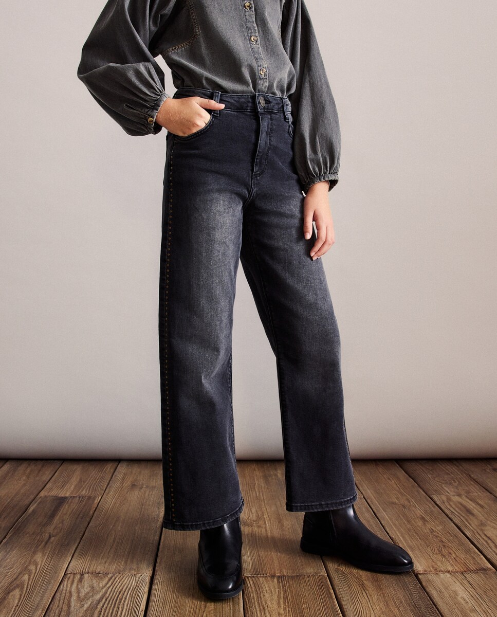 Jeans com Tachas 830 Antracite-2