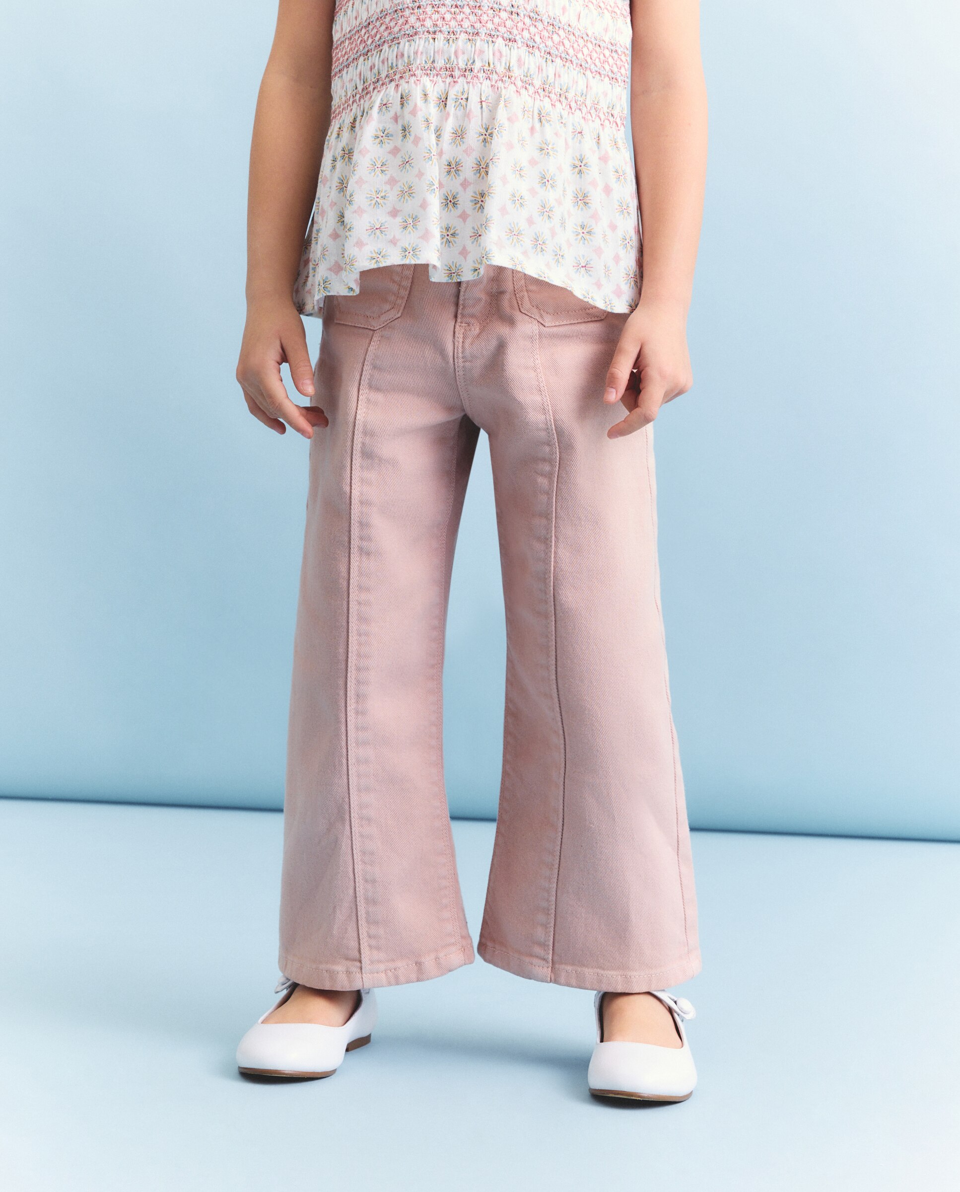 Pantalón denim de niña con costura delantera - Coconut El Corte Inglés - 220 Rosa palo 220 Rosa palo-2
