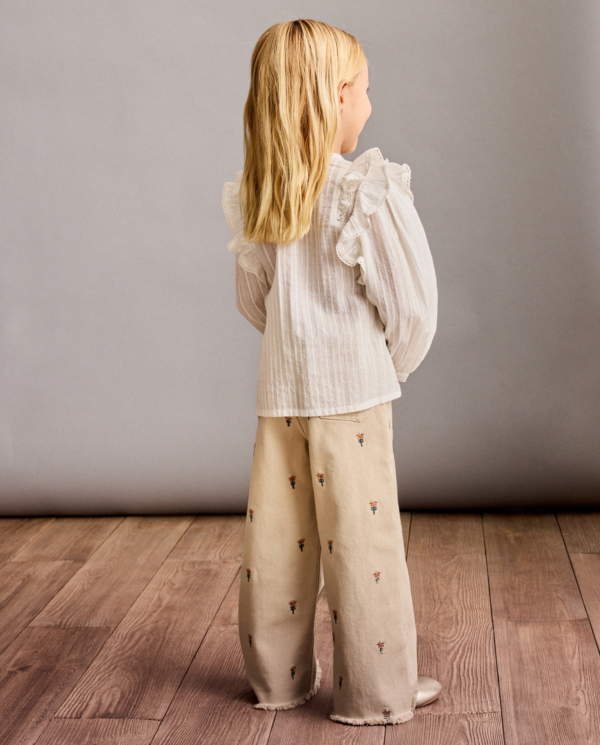 Pantalón de niña con bordado fantasía - Coconut El Corte Inglés - Tostado Tostado-3