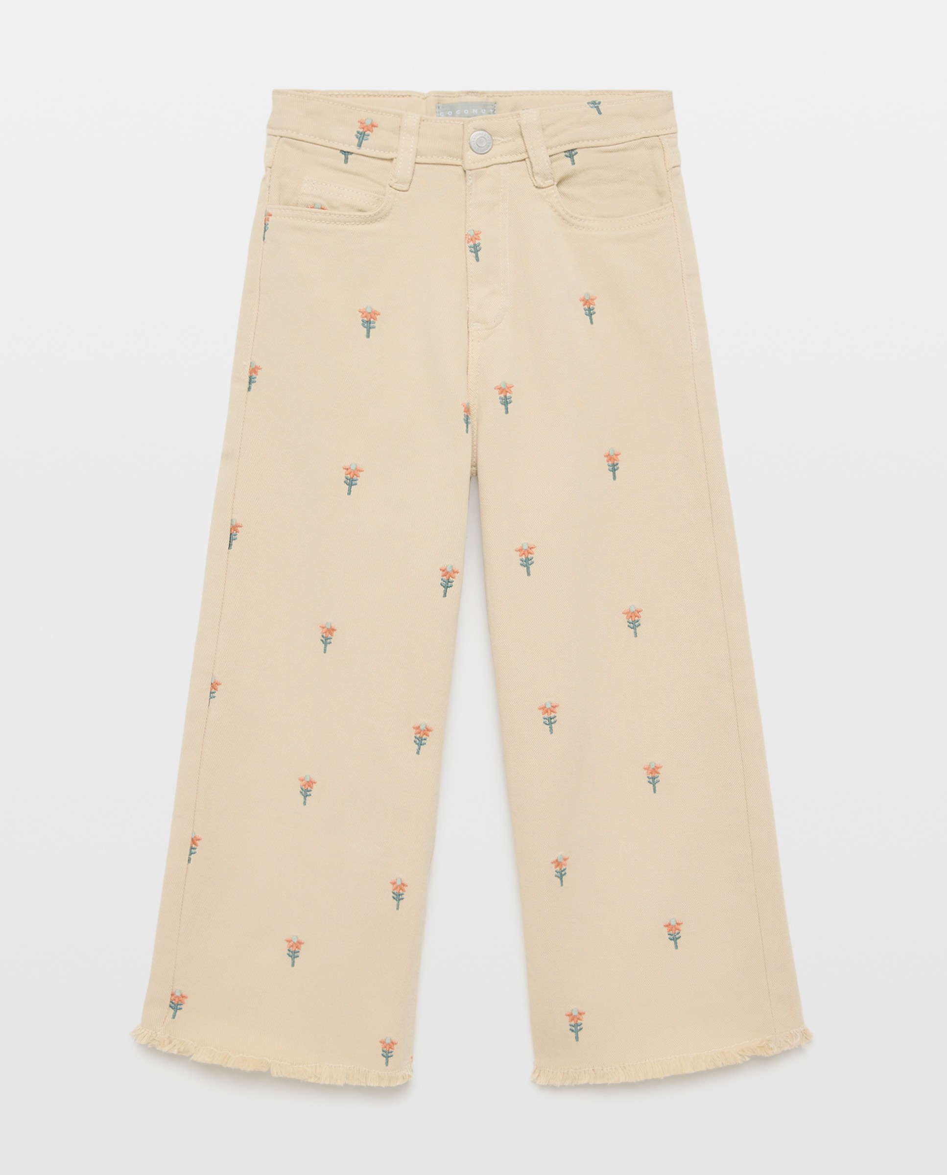 Pantalón de niña con bordado fantasía - Coconut El Corte Inglés - Tostado Tostado-4