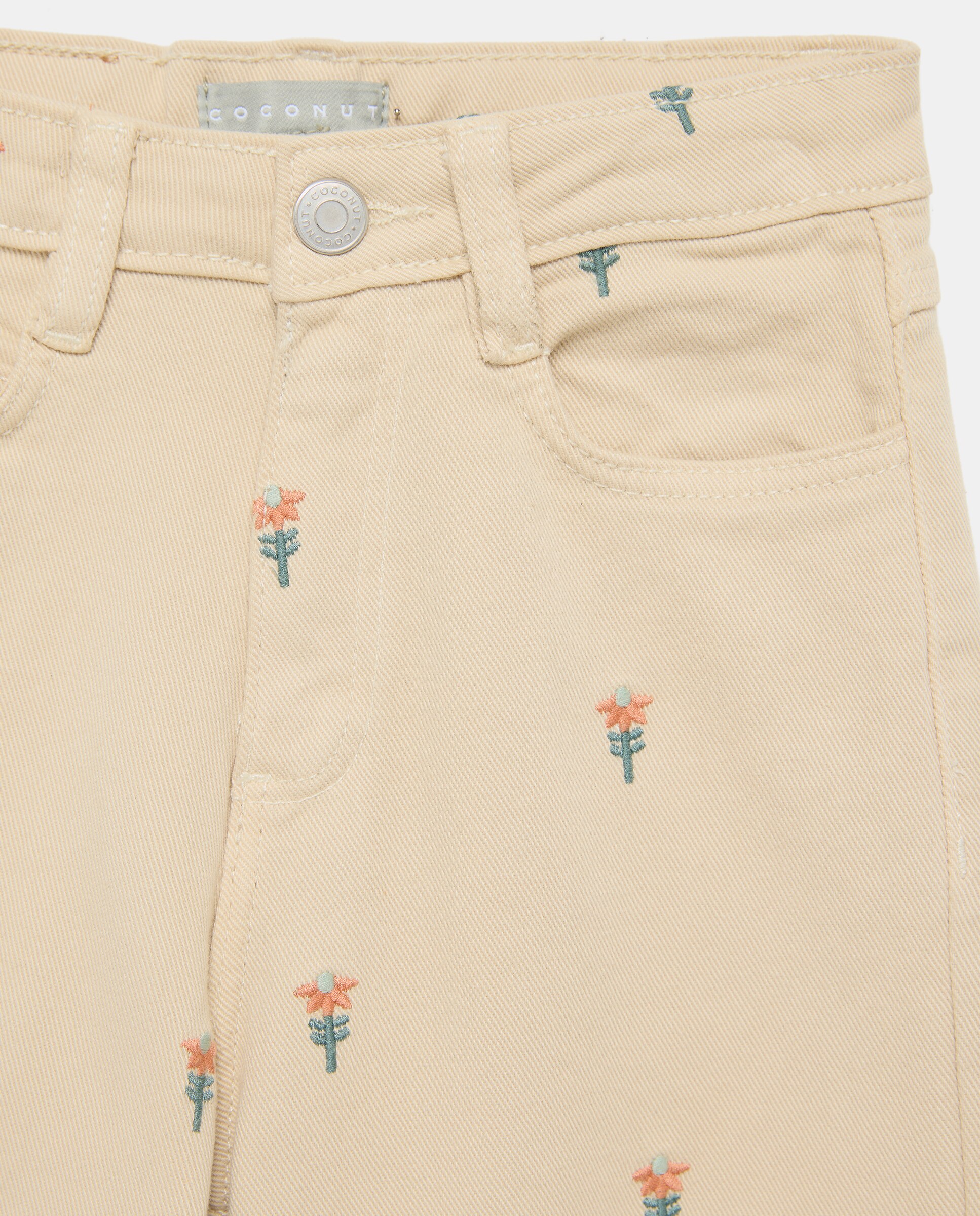 Pantalón de niña con bordado fantasía - Coconut El Corte Inglés - Tostado Tostado-5