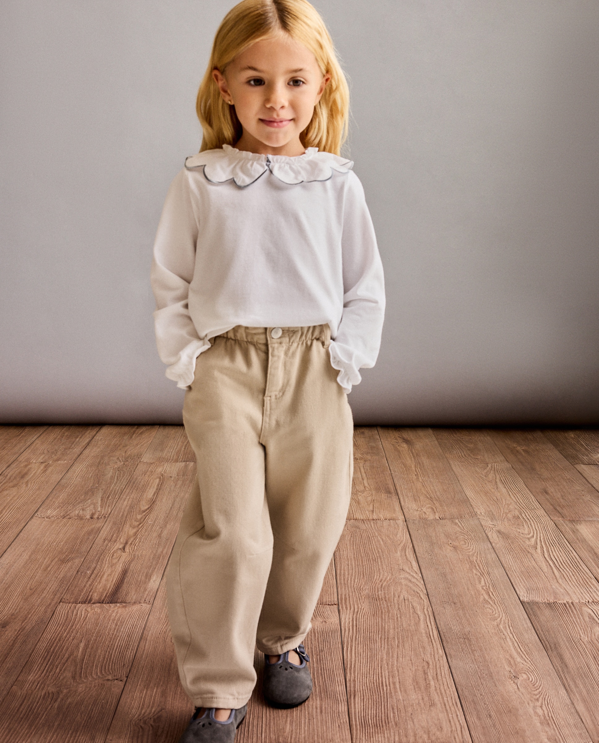 Pantalón de niña vaquero balloom liso - Coconut El Corte Inglés - Tostado Tostado-1