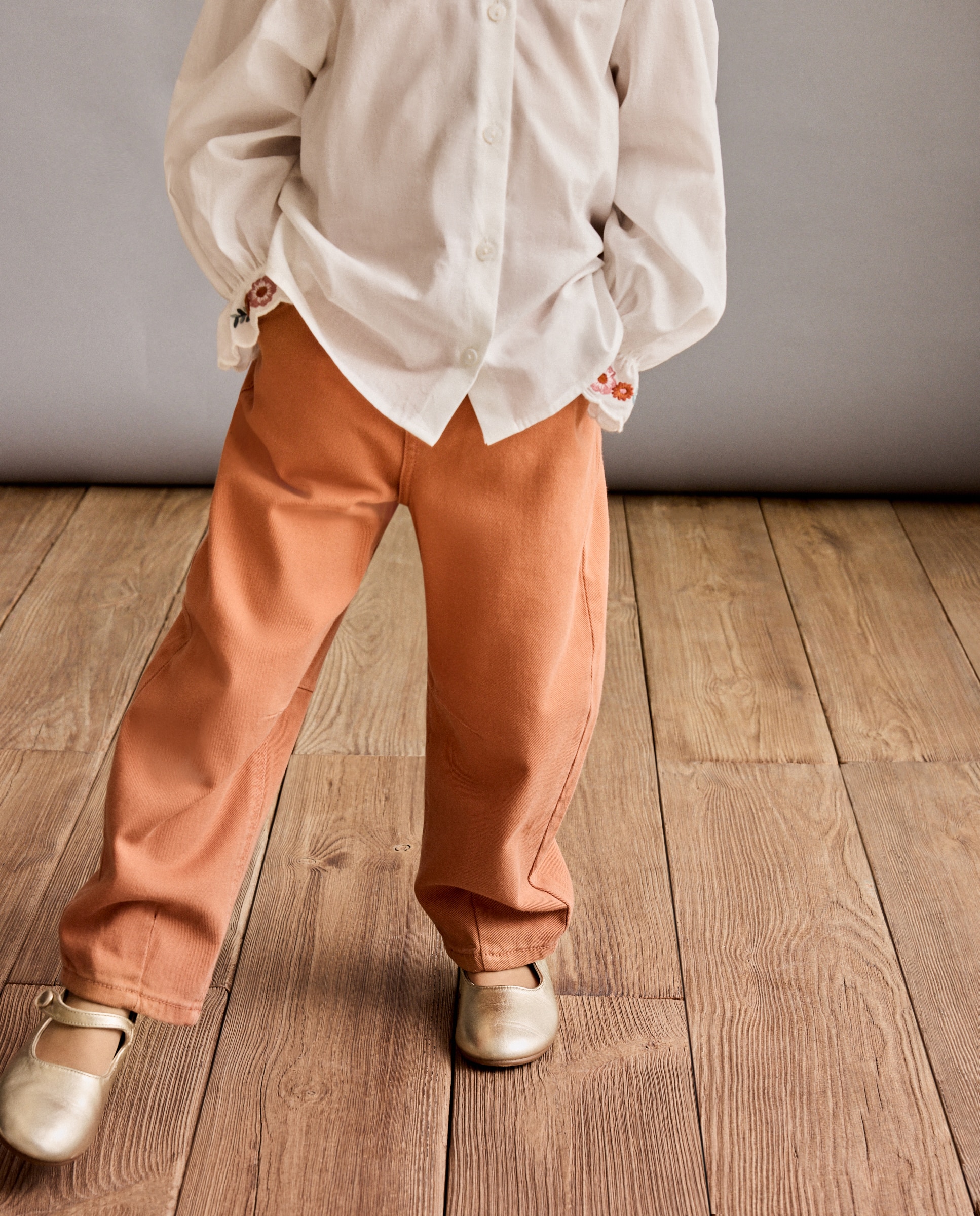 Pantalón de niña vaquero balloom liso - Coconut El Corte Inglés - Naranja quemado Naranja quemado-2