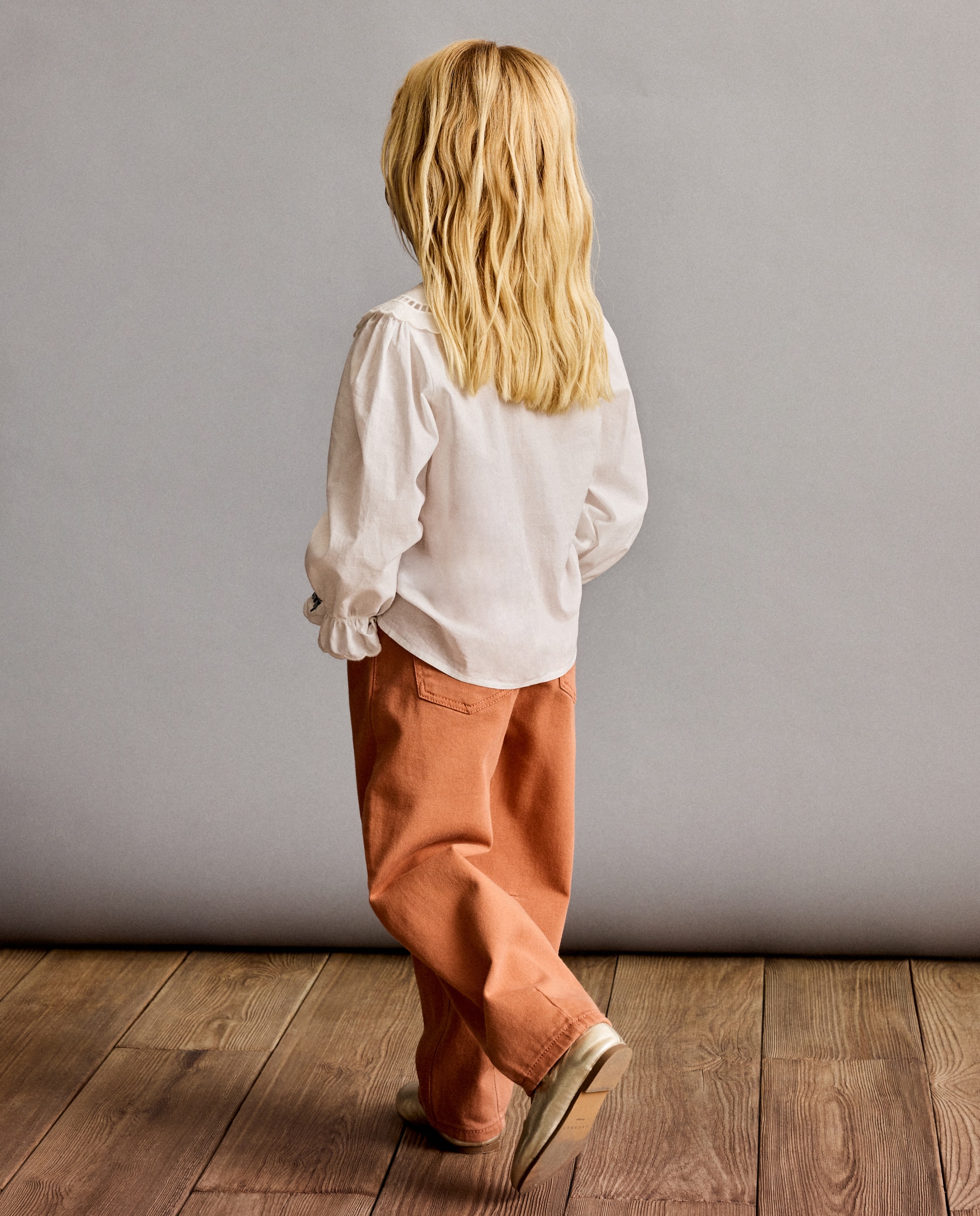 Pantalón de niña vaquero balloom liso - Coconut El Corte Inglés - Naranja quemado Naranja quemado-3