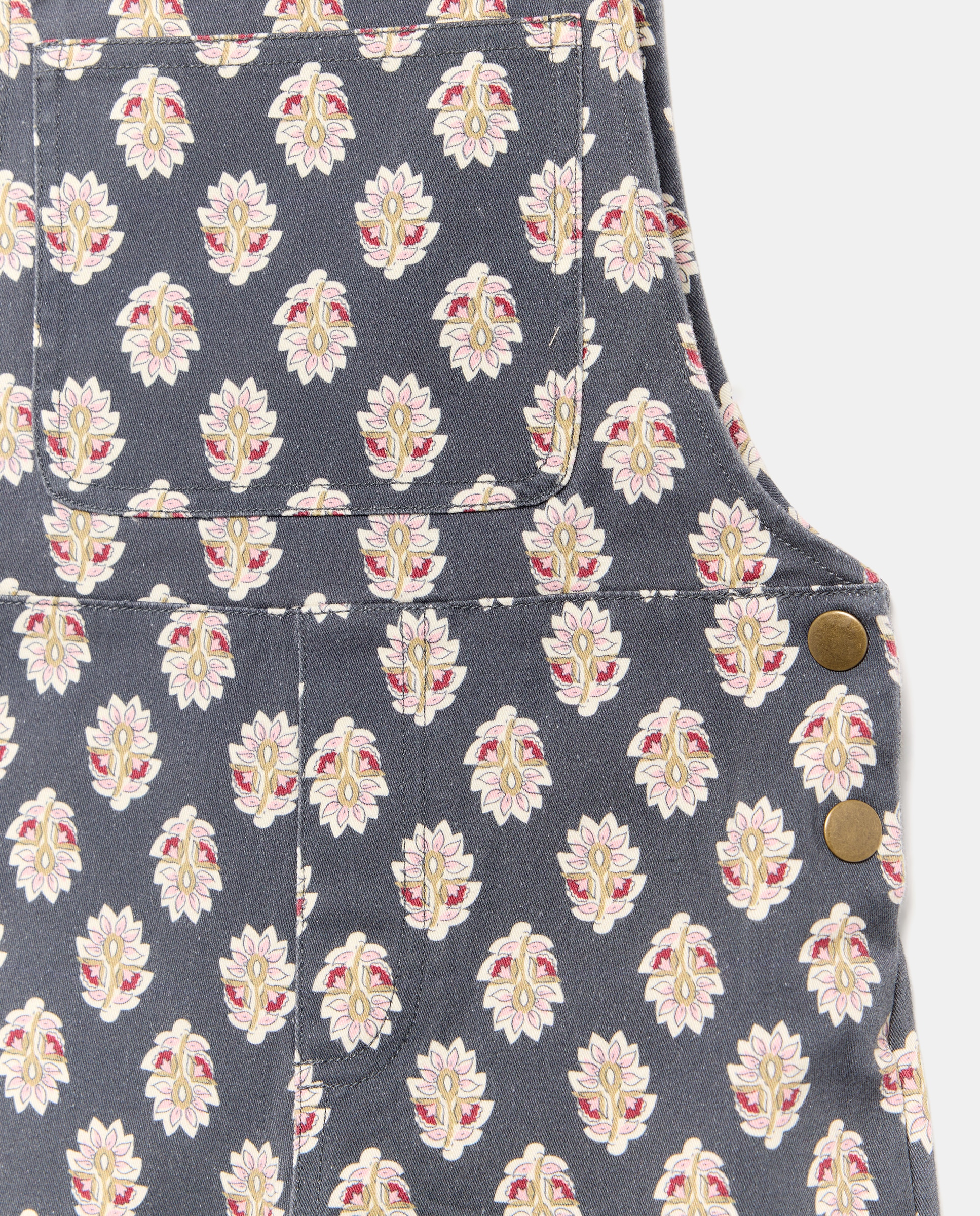 Jardineiras de Sarja com All Over Print Floral Coconut El Corte Inglés Preto-5