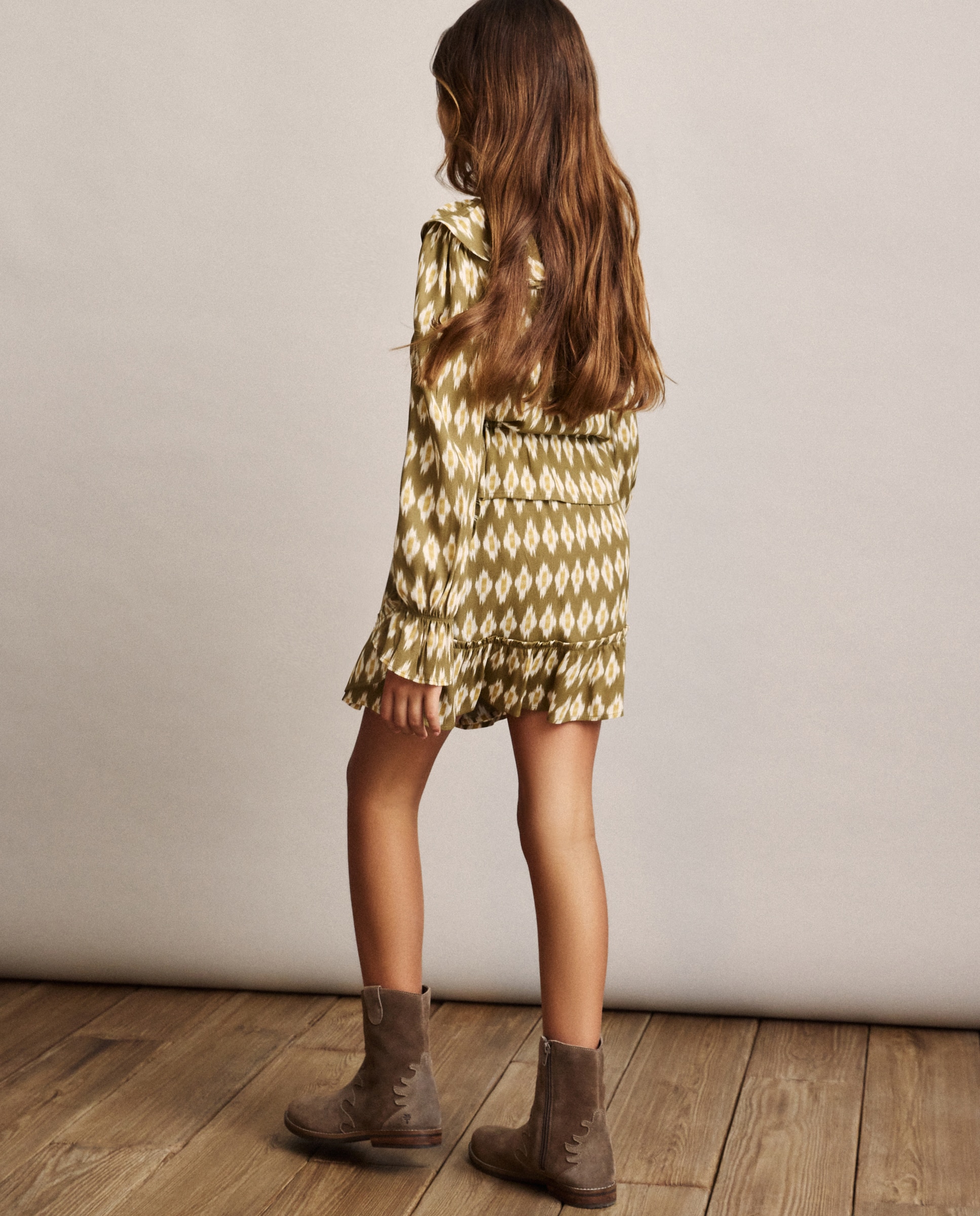 Saia com All Over Print Geométrico Verde-3