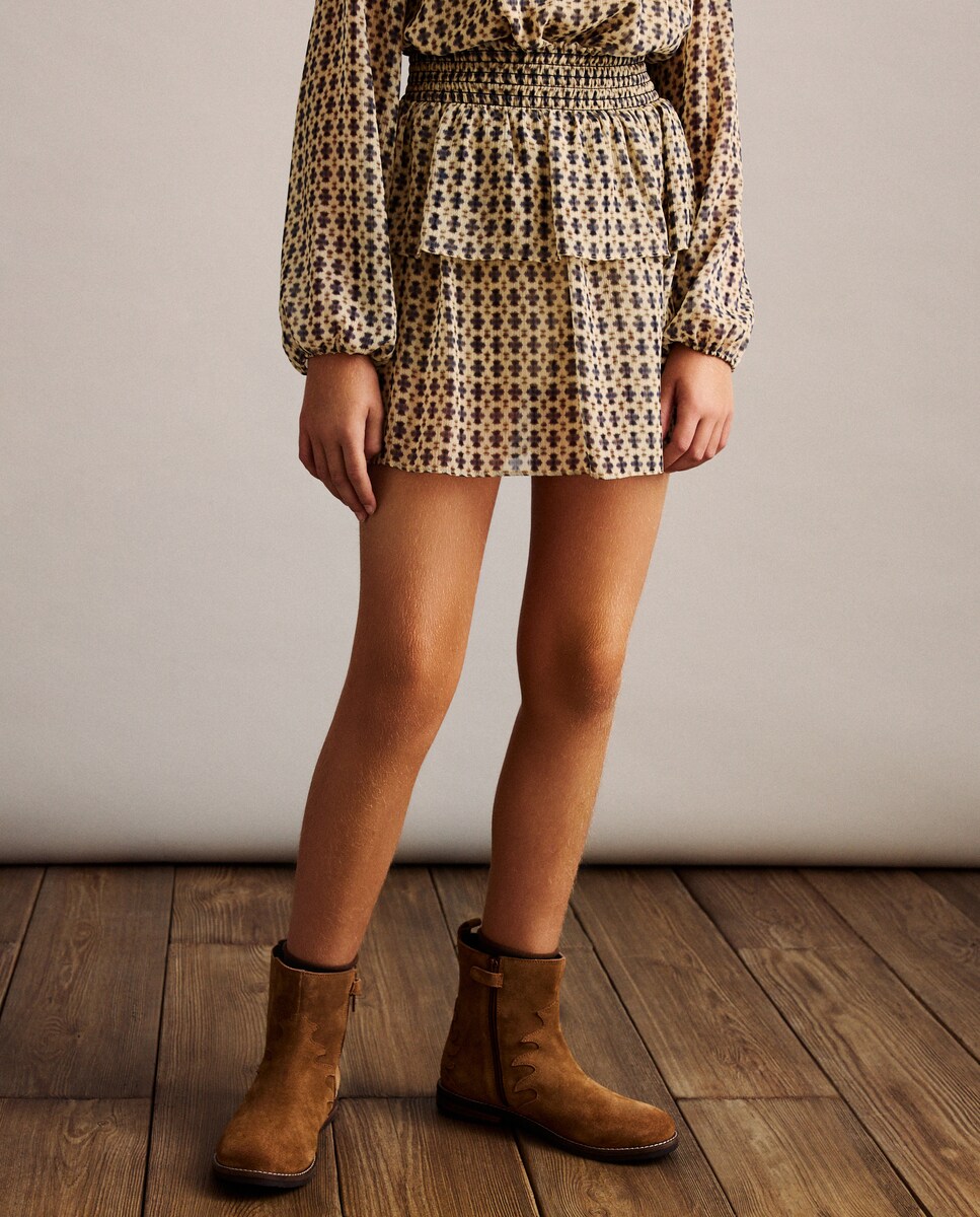 Saia de Conjunto com Folhos Branco-2