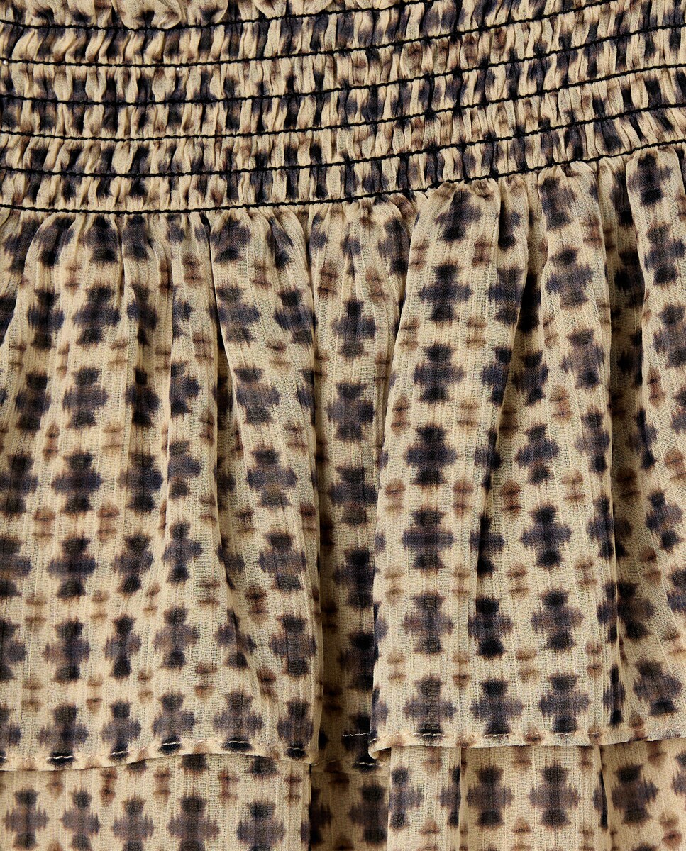 Saia de Conjunto com Folhos Branco-5