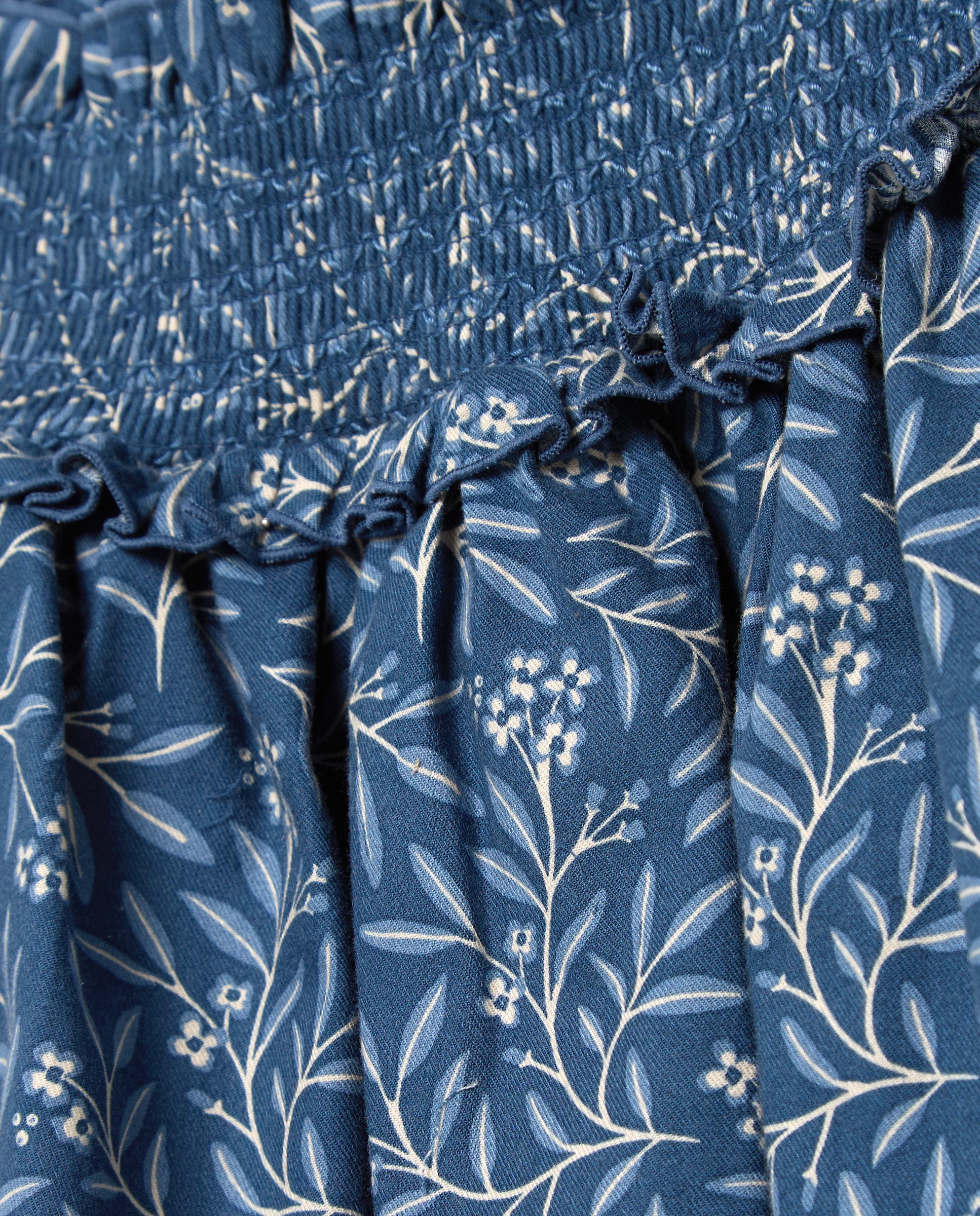 Saia Villela com Elásticos e All Over Print de Fantasia Azul-5
