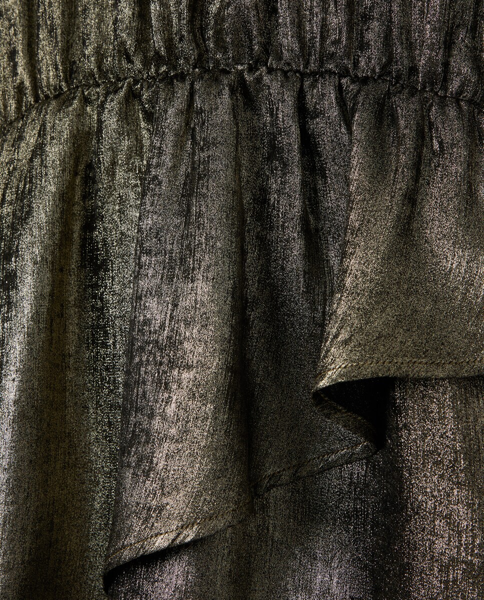 Vestido de Festa Metalizado com Manga Comprida Prateado envelhecido-5