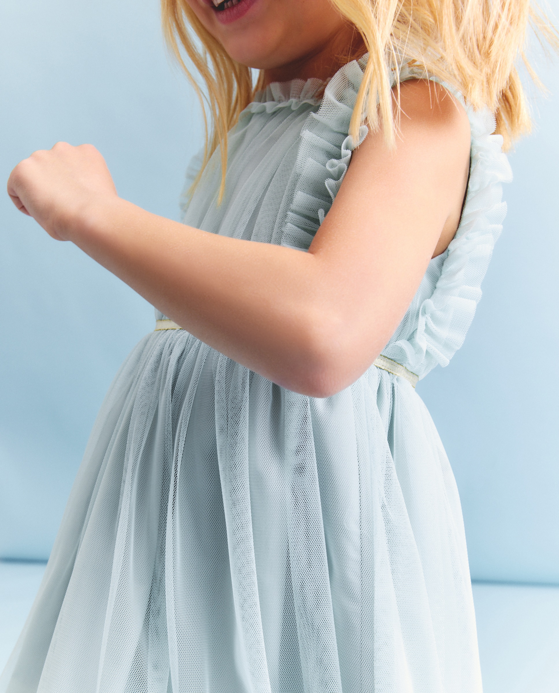 Vestido de Tule Liso com Folhos de Criança Coconut El Corte Inglés Sabão-4