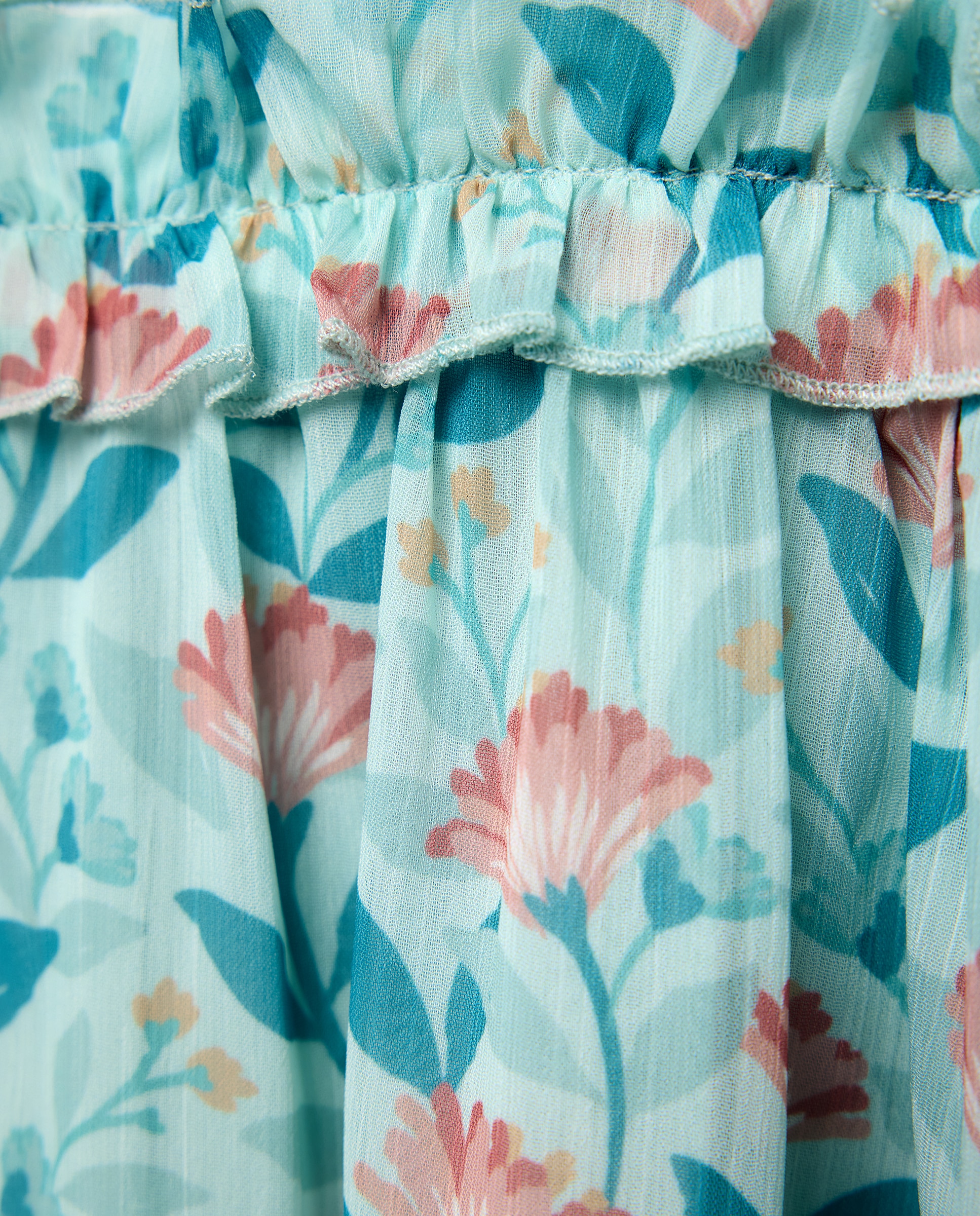 Vestido de Criança com Folhos e Estampado Floral Coconut El Corte Inglés Verde-6
