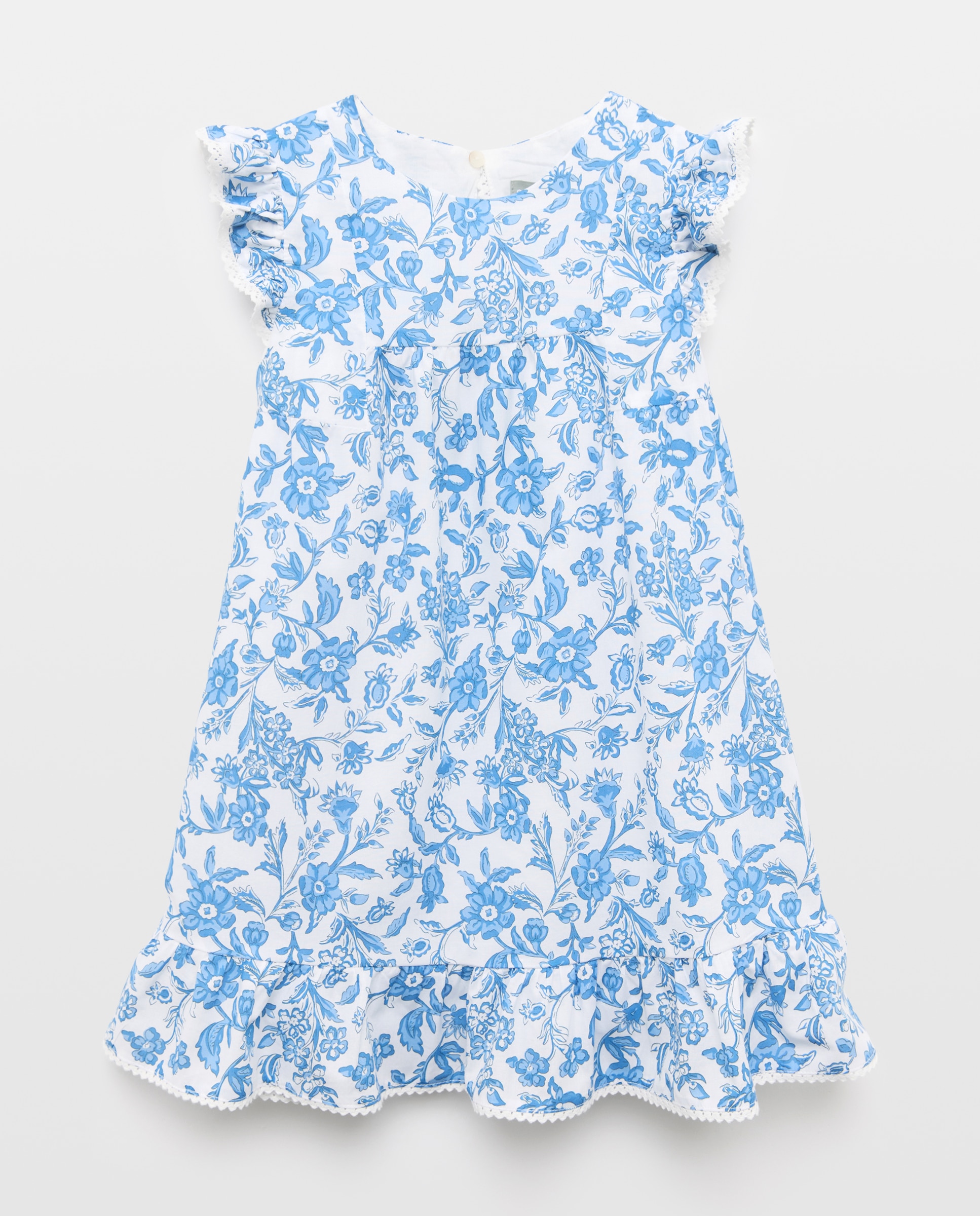 Vestido sem Mangas com Estampado Bicolor Azul-5