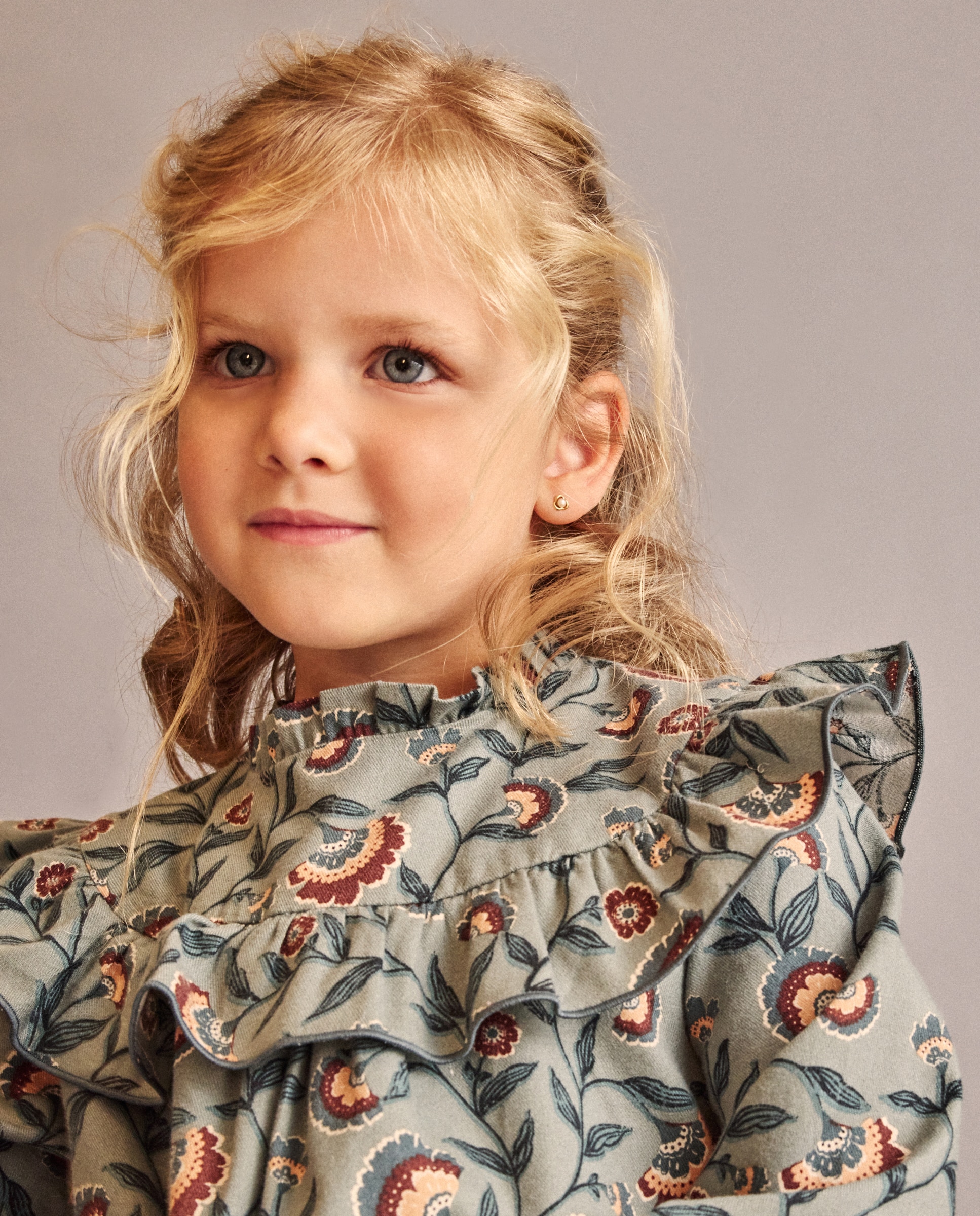 Vestido de Algodão com Manga Comprida e All Over Print de Fantasia Coconut El Corte Inglés Verde-2