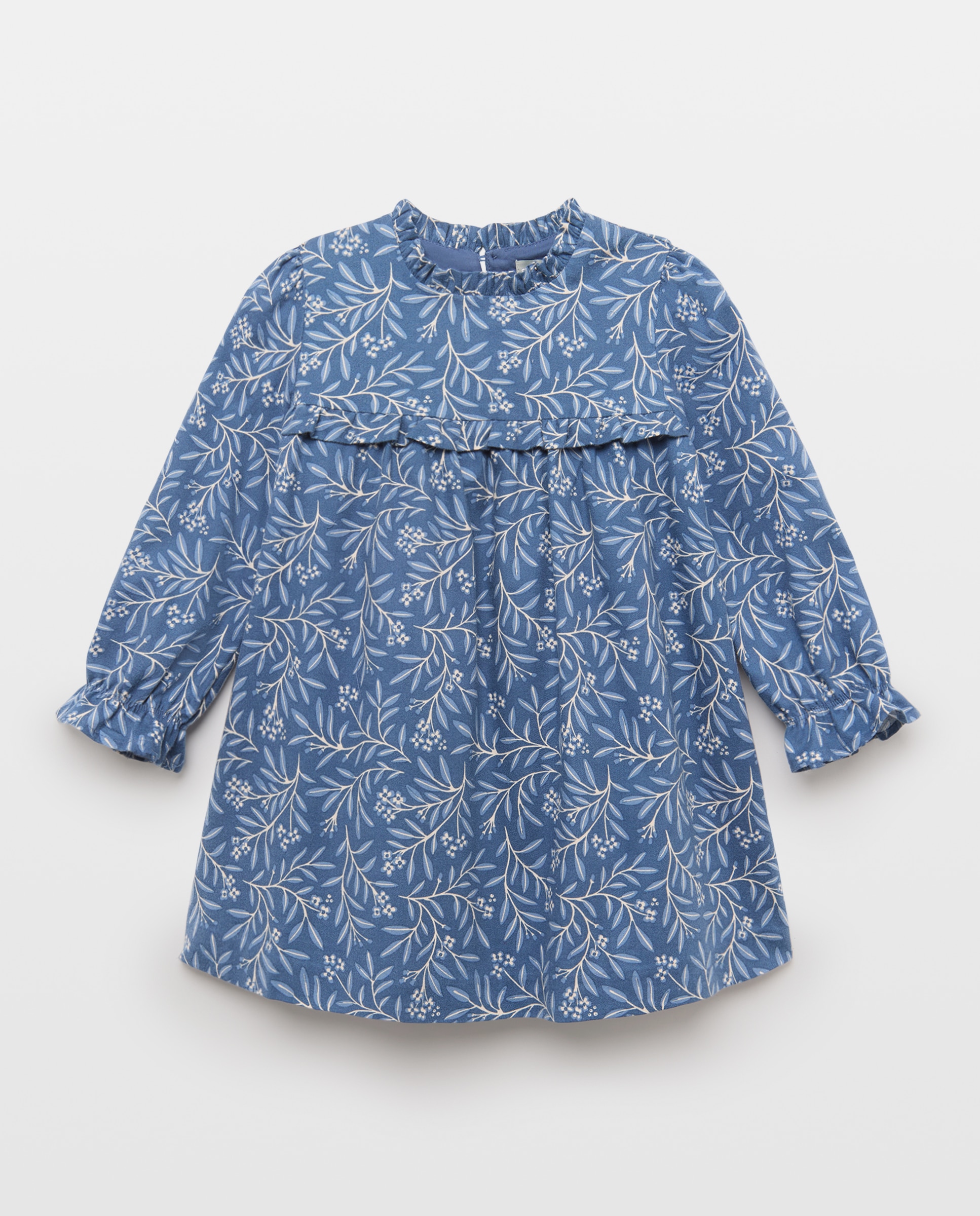 Vestido de Algodão com Manga Comprida e All Over Print de Fantasia Coconut El Corte Inglés Azul-4