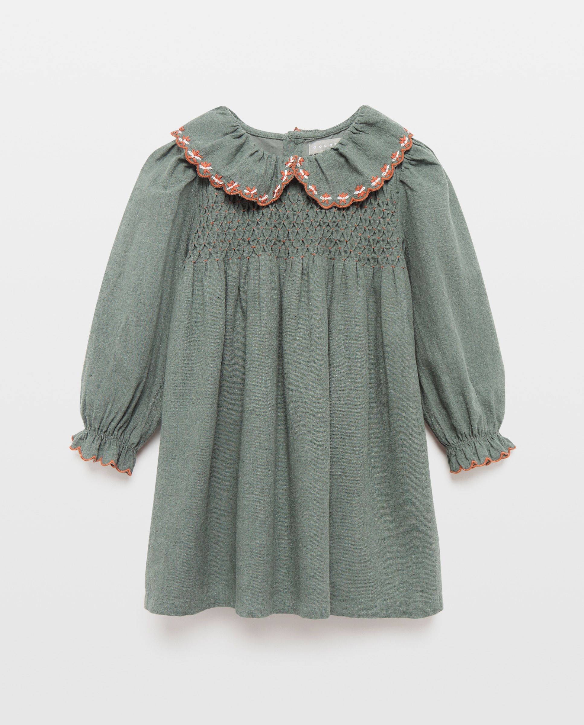 Vestido com Favos de Mel à Mão Verde Bilhar-4