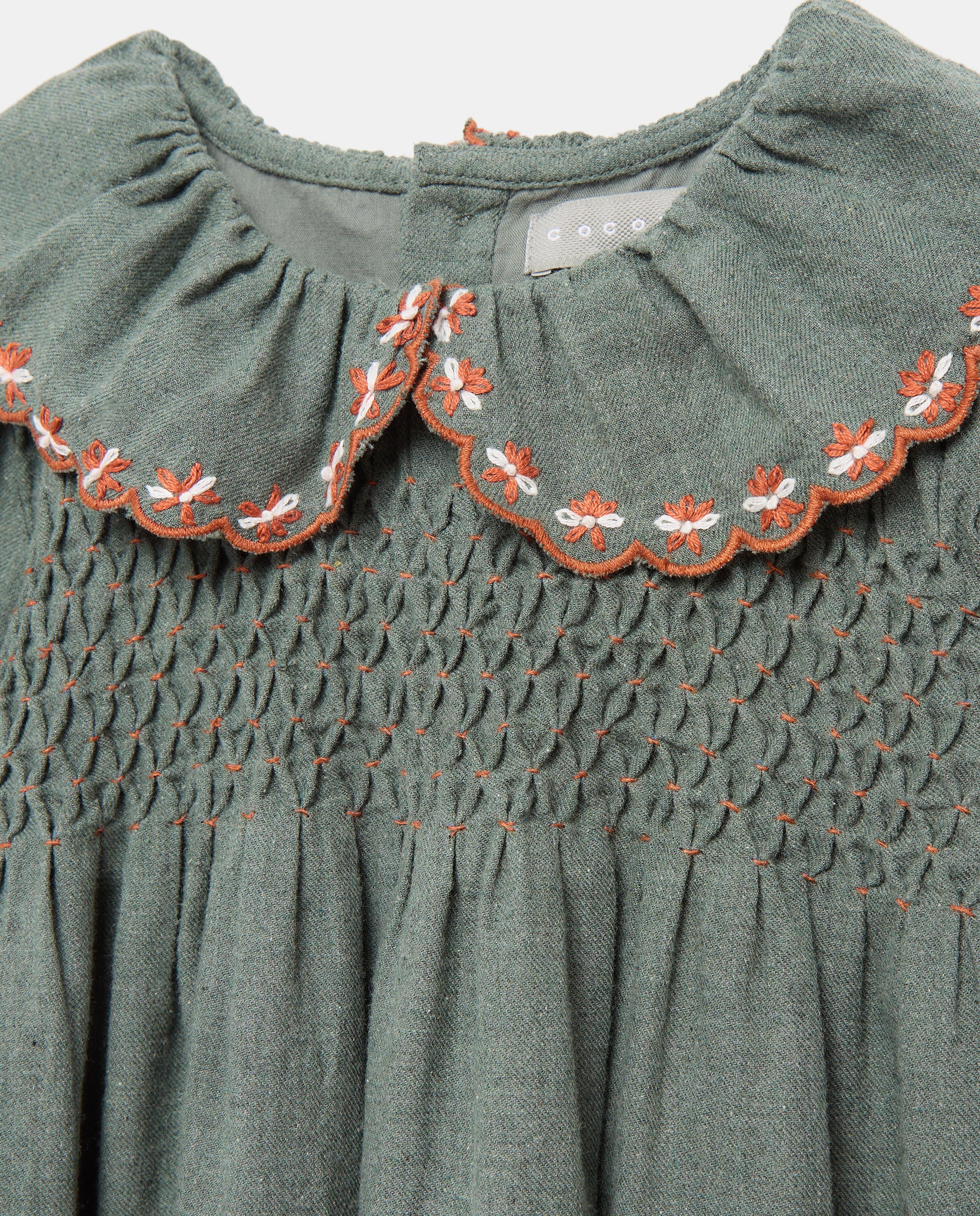 Vestido com Favos de Mel à Mão Verde Bilhar-5