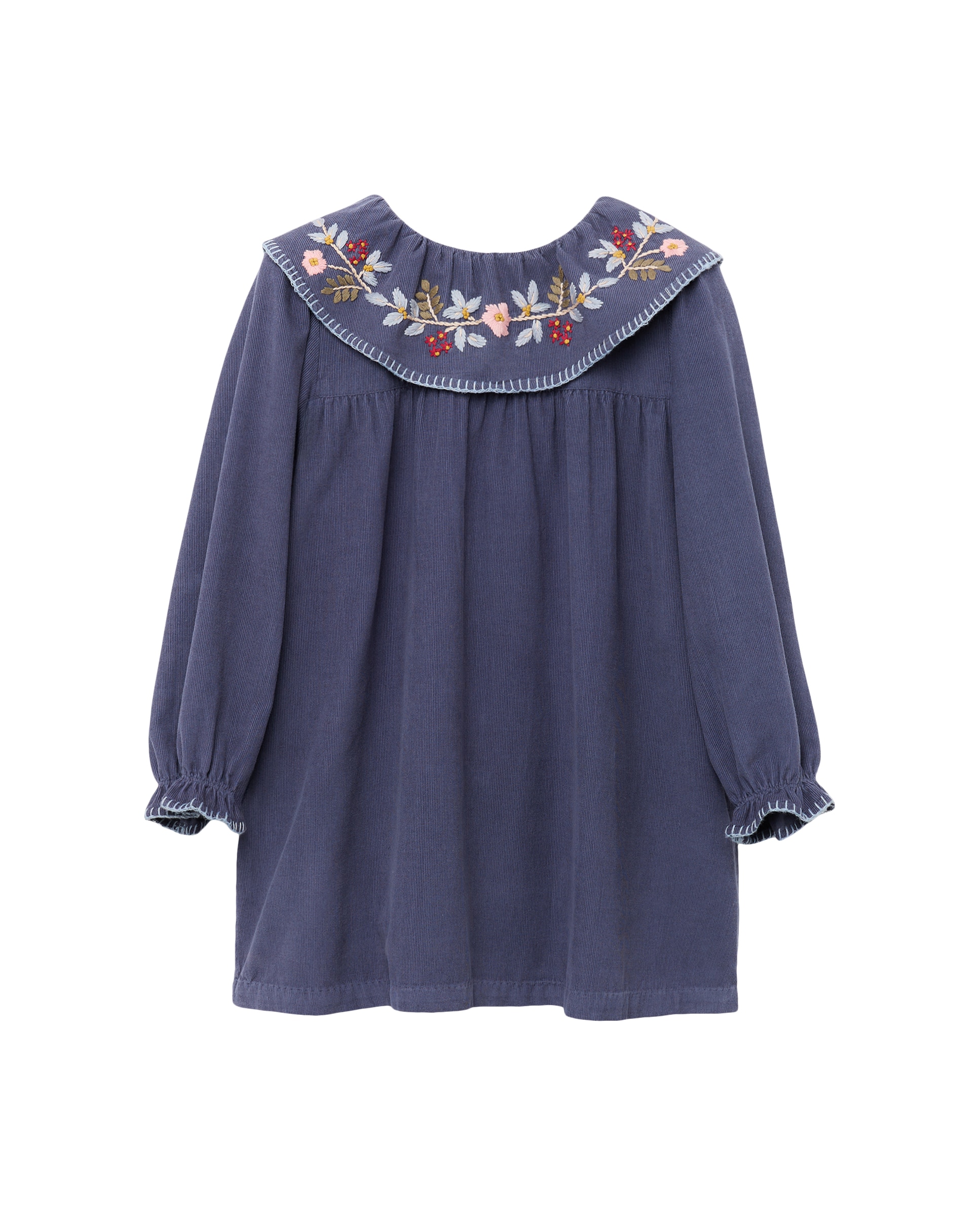 Vestido manga larga pana gola bordada de niña - Coconut El Corte Inglés - Azul Suave Azul Suave-1