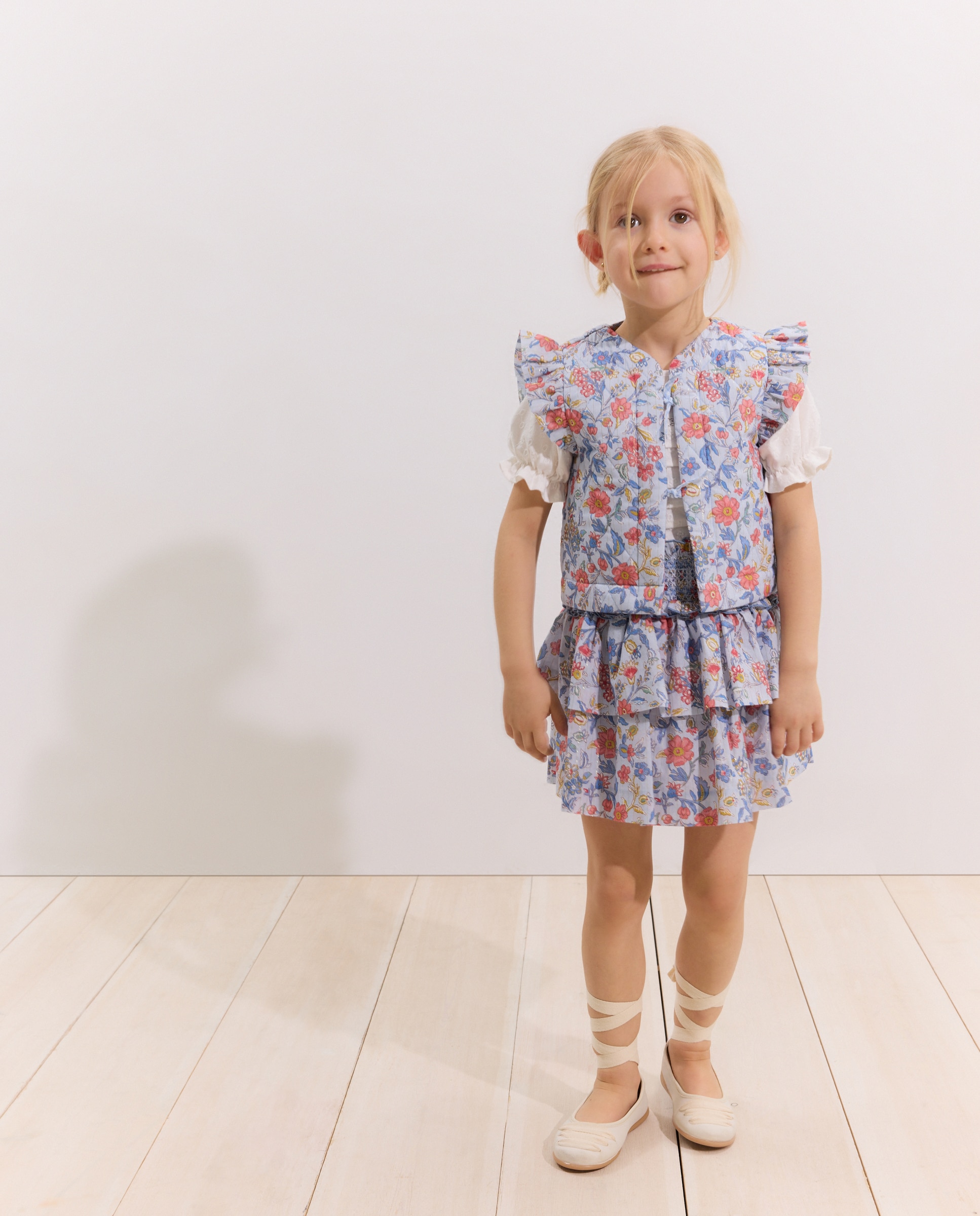 Colete Acolchoado com Estampado Floral Coconut El Corte Inglés Azul-2