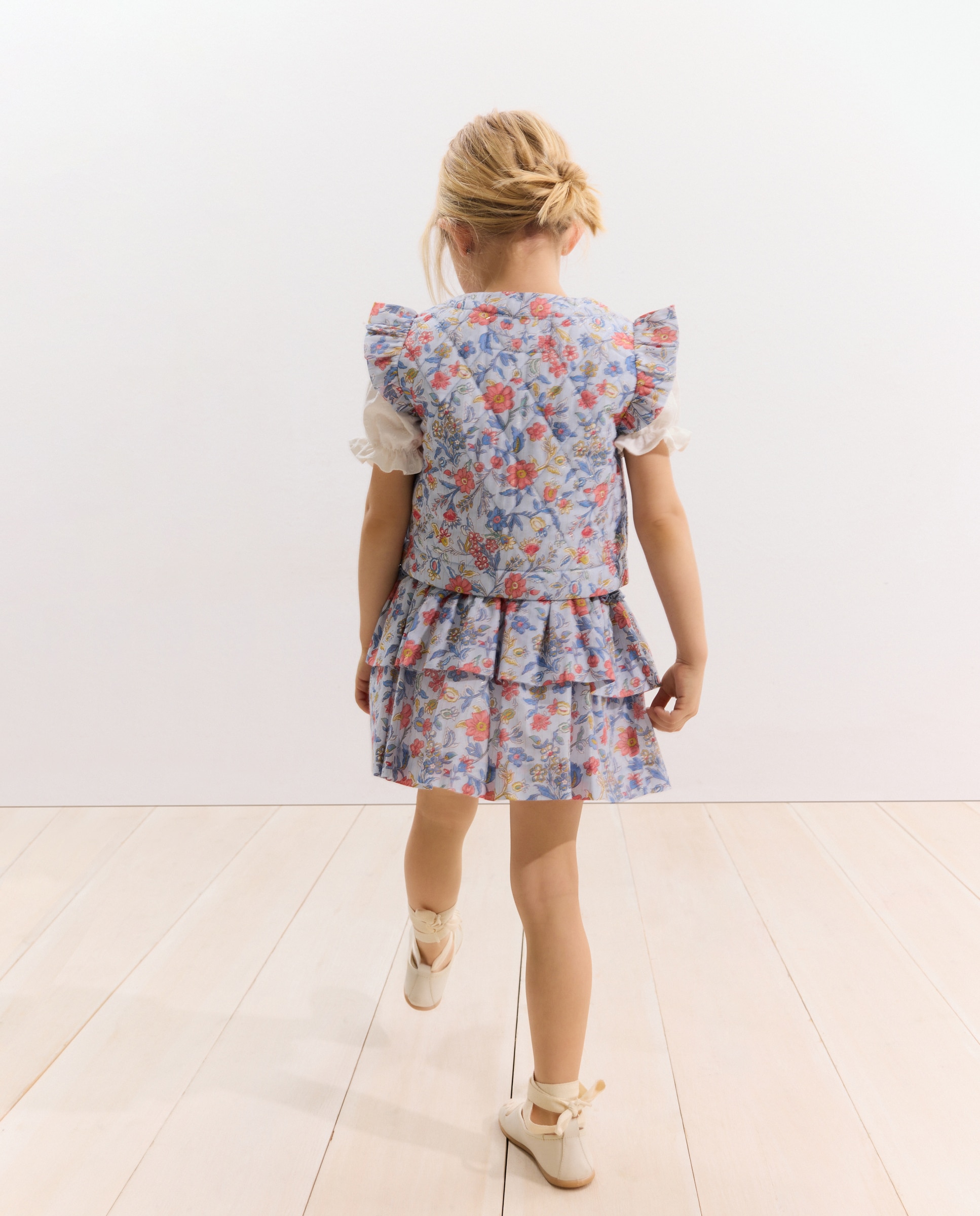 Colete Acolchoado com Estampado Floral Coconut El Corte Inglés Azul-3