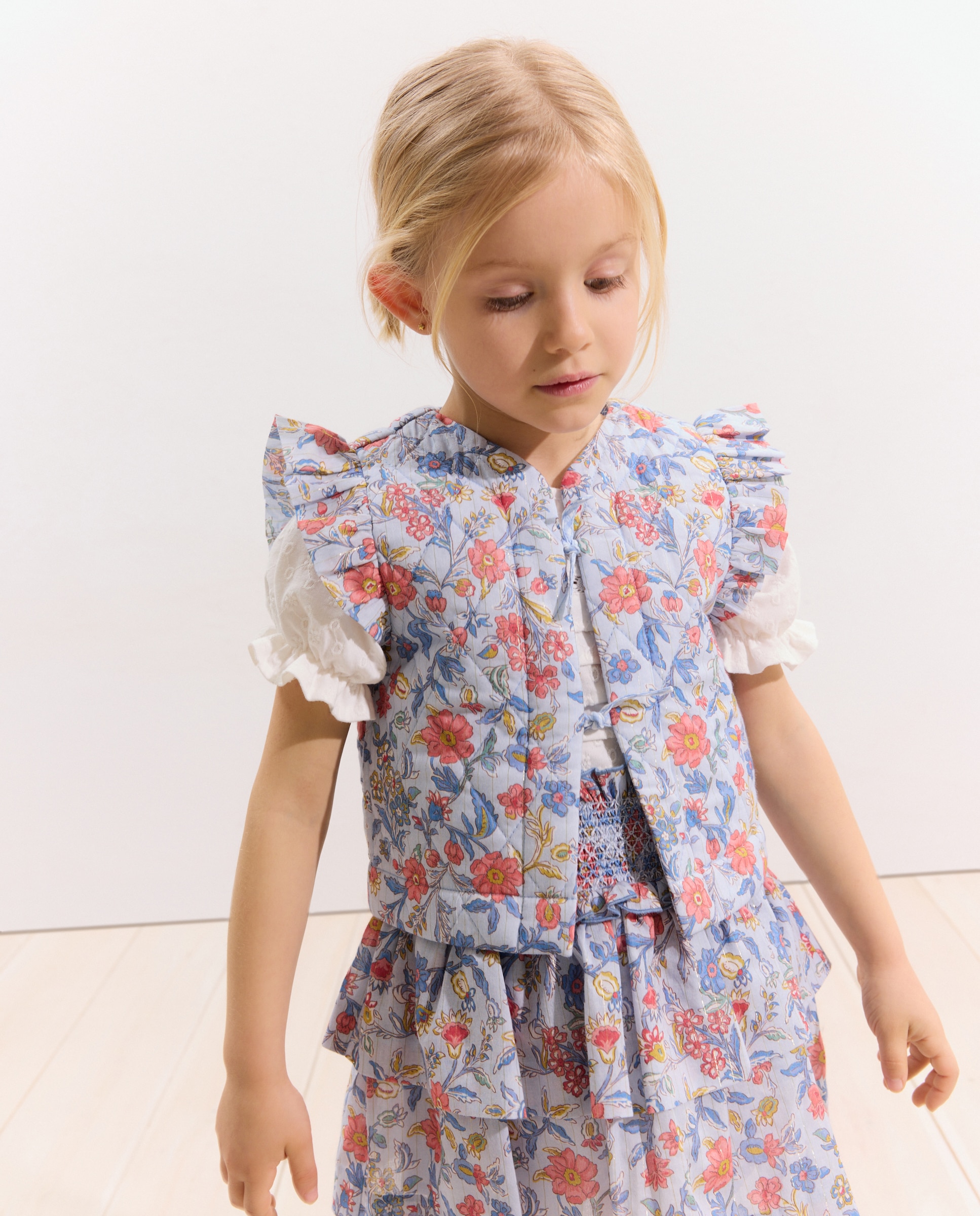 Colete Acolchoado com Estampado Floral Coconut El Corte Inglés Azul-4