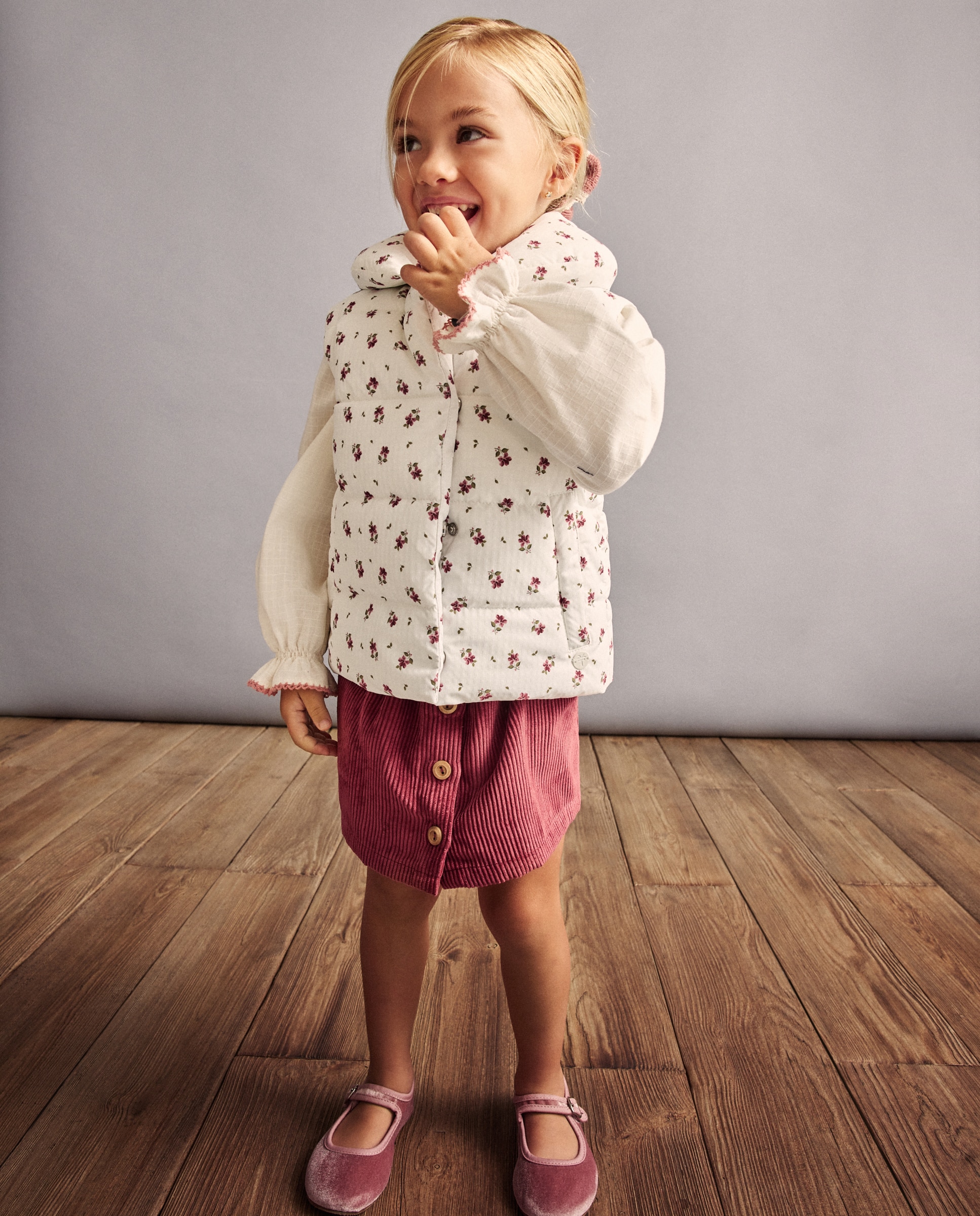 Colete Acolchoado com Estampado Floral Coconut El Corte Inglés Branco-2