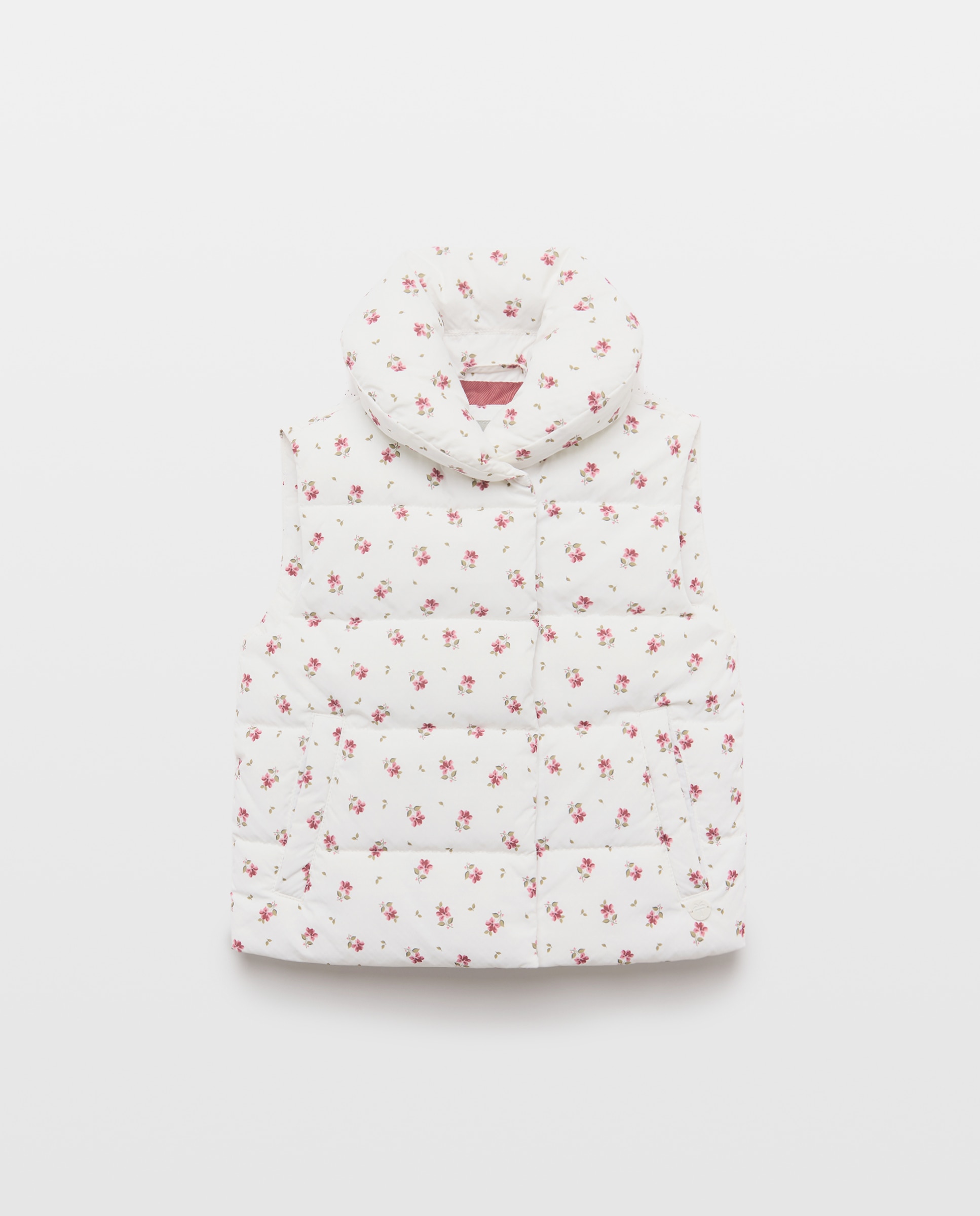 Colete Acolchoado com Estampado Floral Coconut El Corte Inglés Branco-4