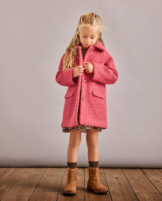 Imagen 0 de Abrigo liso rizo de niña