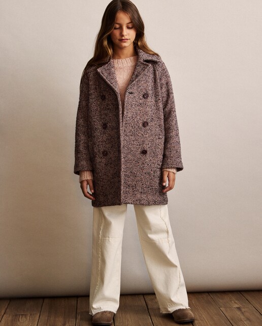 Imagen 0 de Abrigo paño espiga rústica de niña