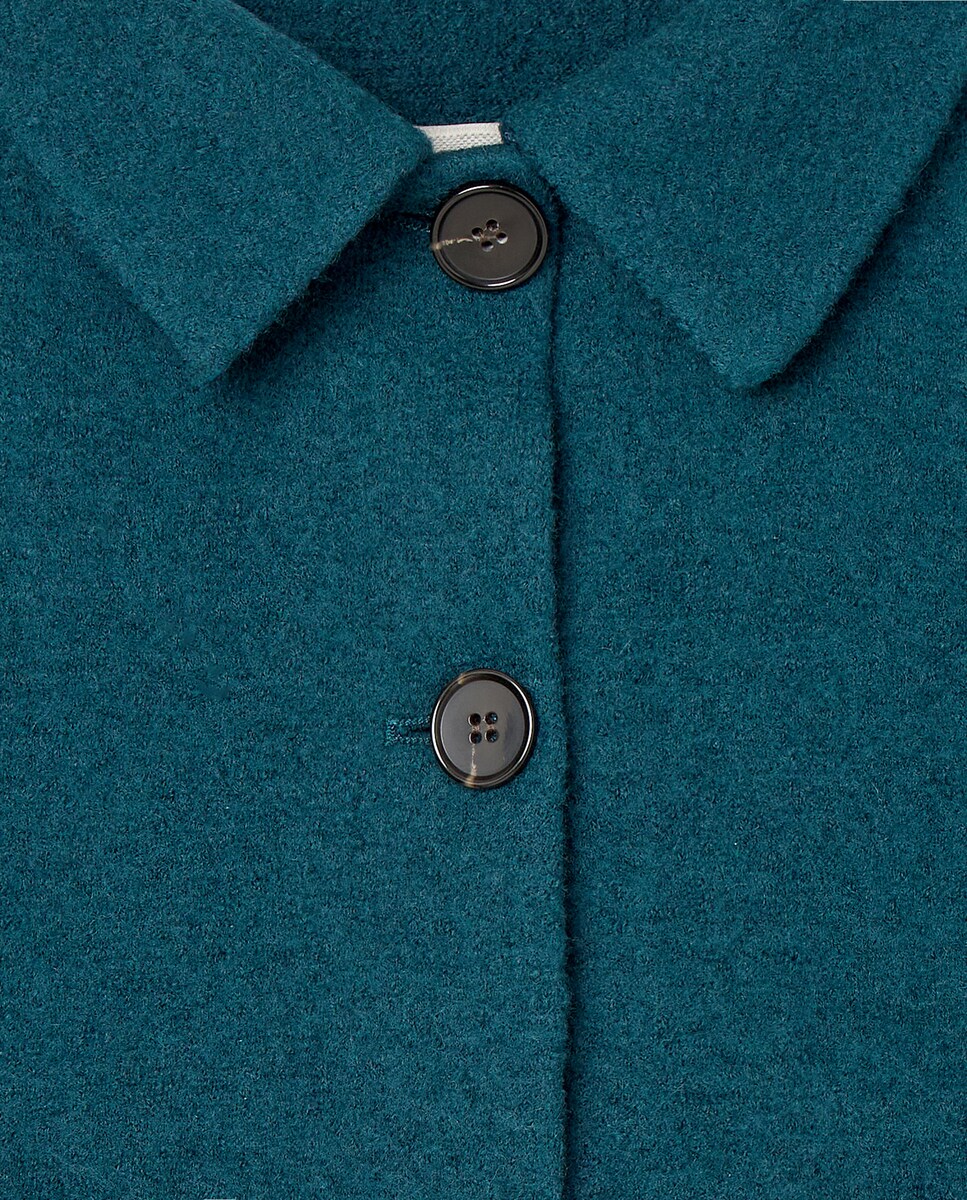 Blusão de Lã Cosida Verde-5