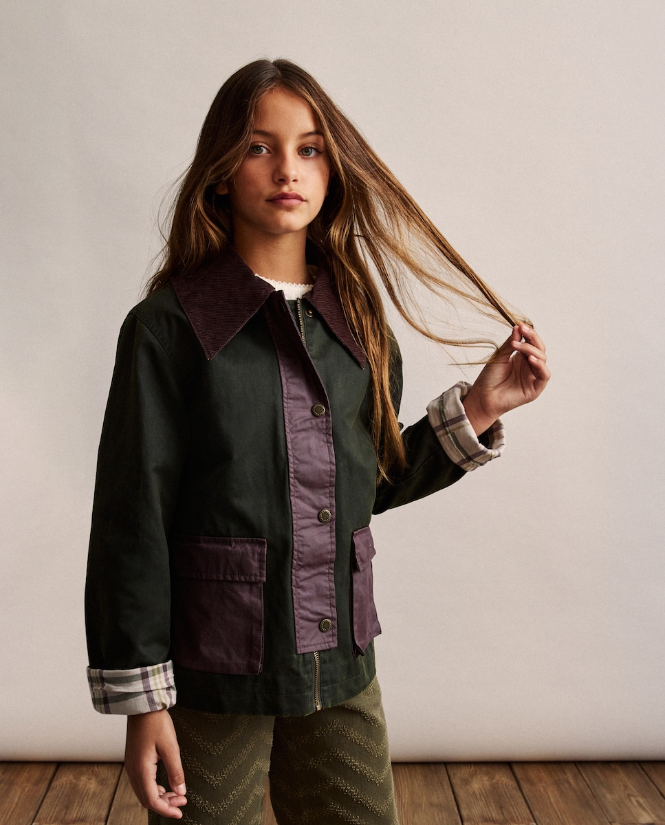 Parka Resinada Curta Castanho-2