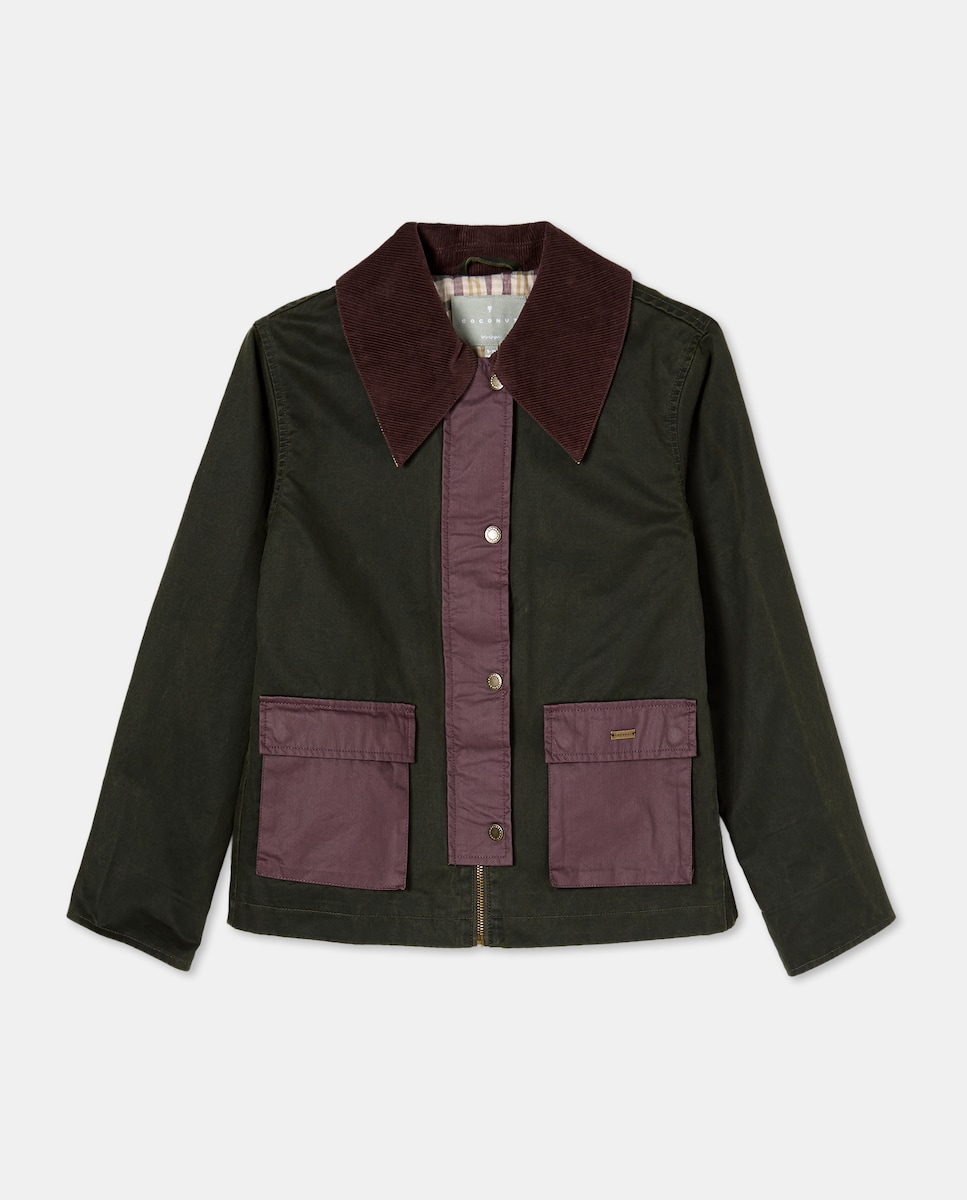 Parka Resinada Curta Castanho-5