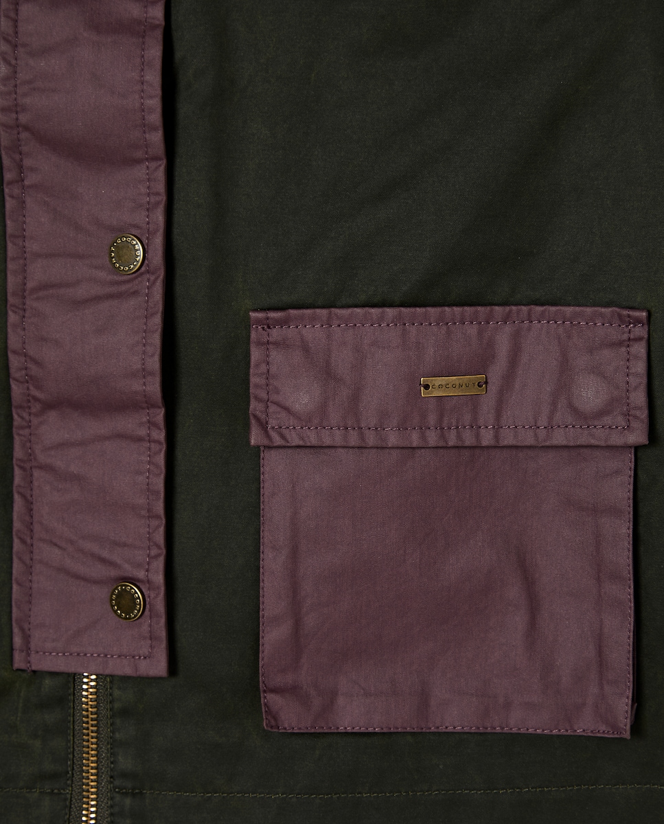 Parka Resinada Curta Castanho-6