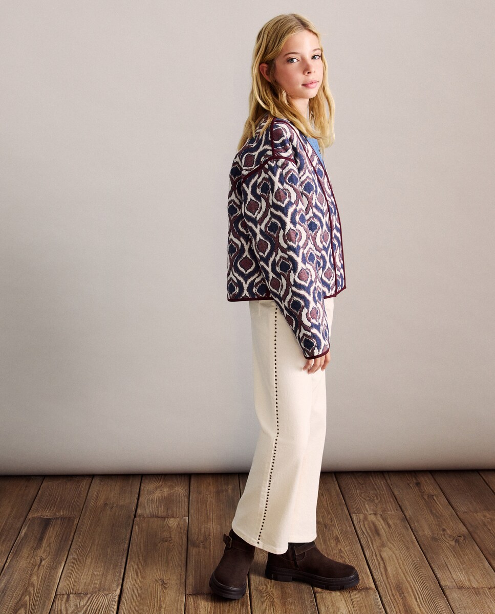 Casaco Aberto de Jacquard Fantasia de Criança Multicolor-2