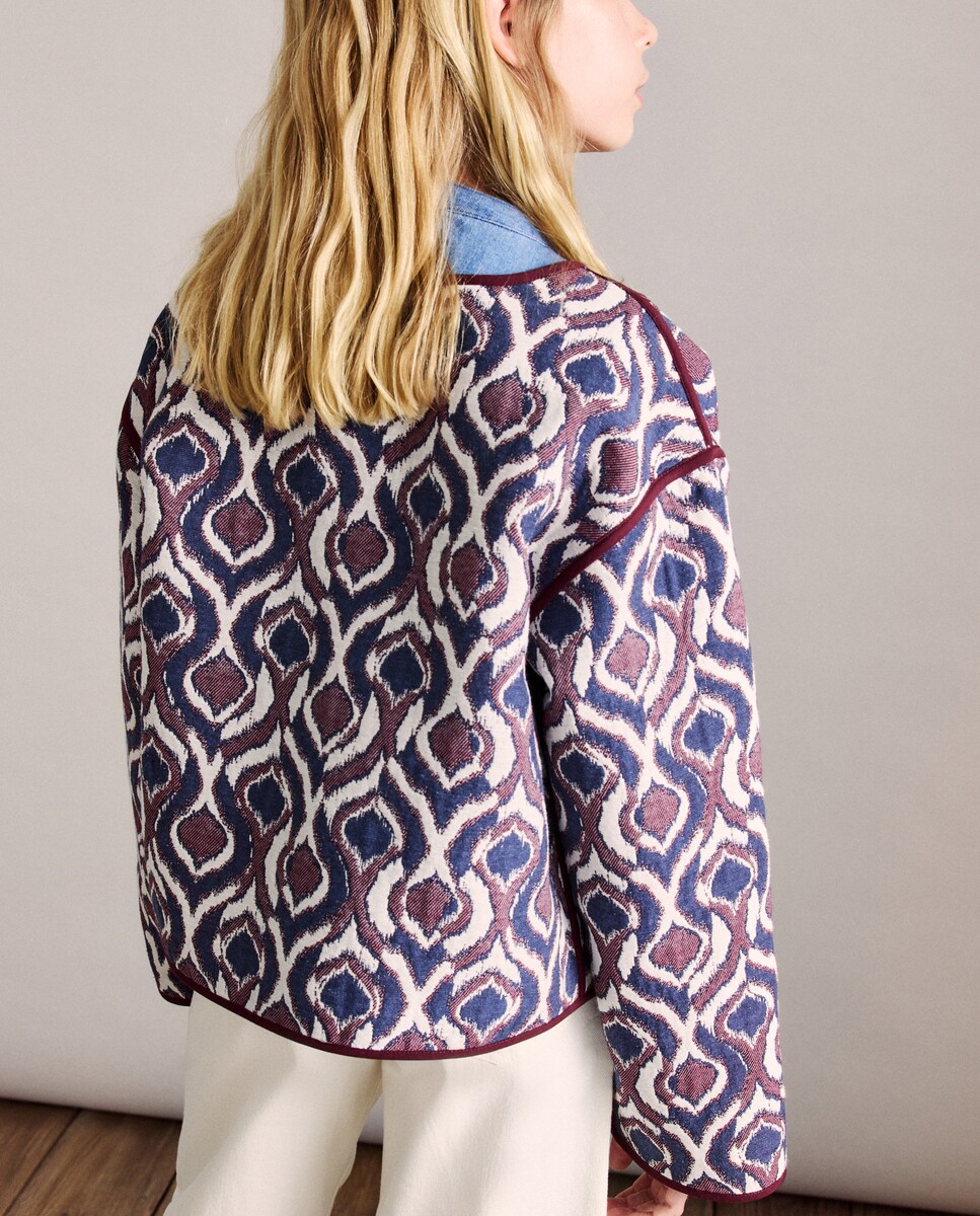 Casaco Aberto de Jacquard Fantasia de Criança Multicolor-3