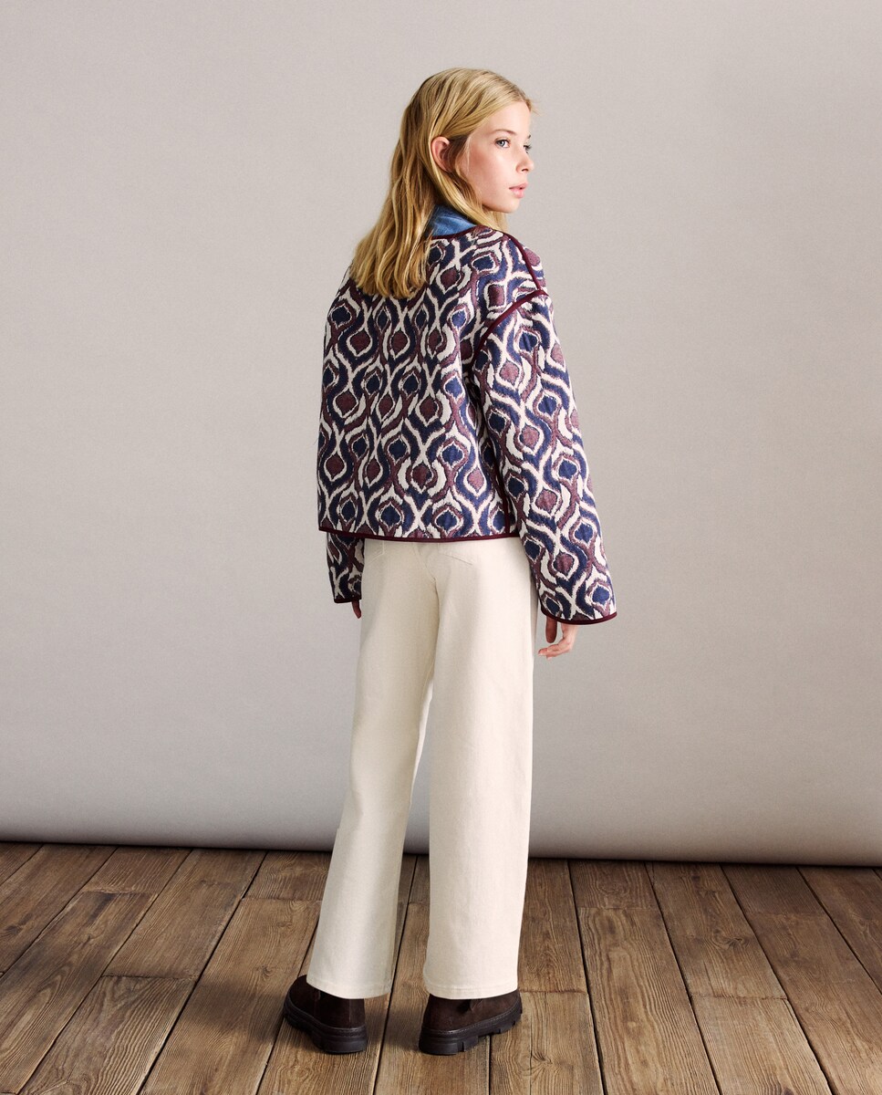 Casaco Aberto de Jacquard Fantasia de Criança Multicolor-4