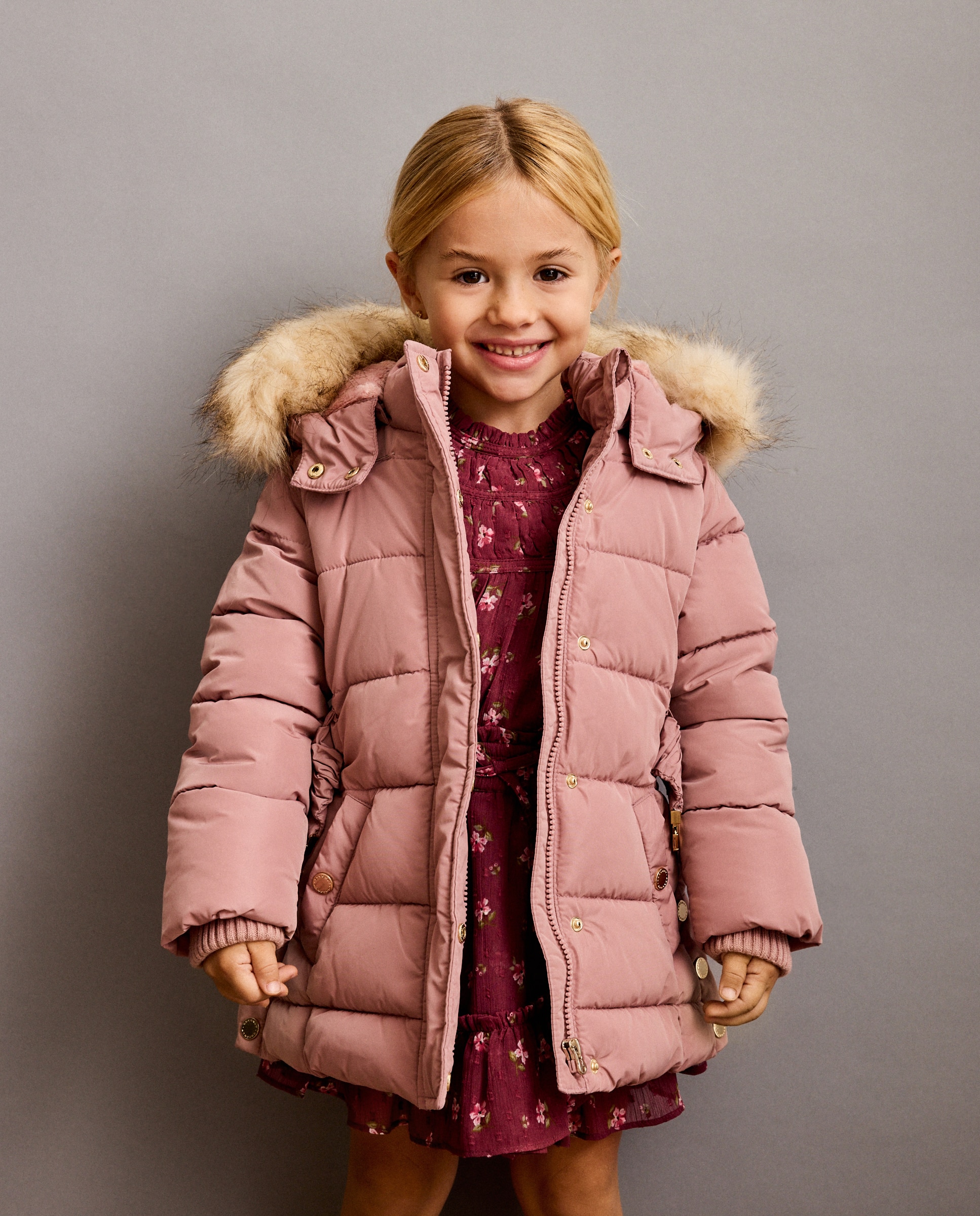 Plumífero con capucha y cinturón de niña - Coconut El Corte Inglés - 200 Rosa 200 Rosa-2