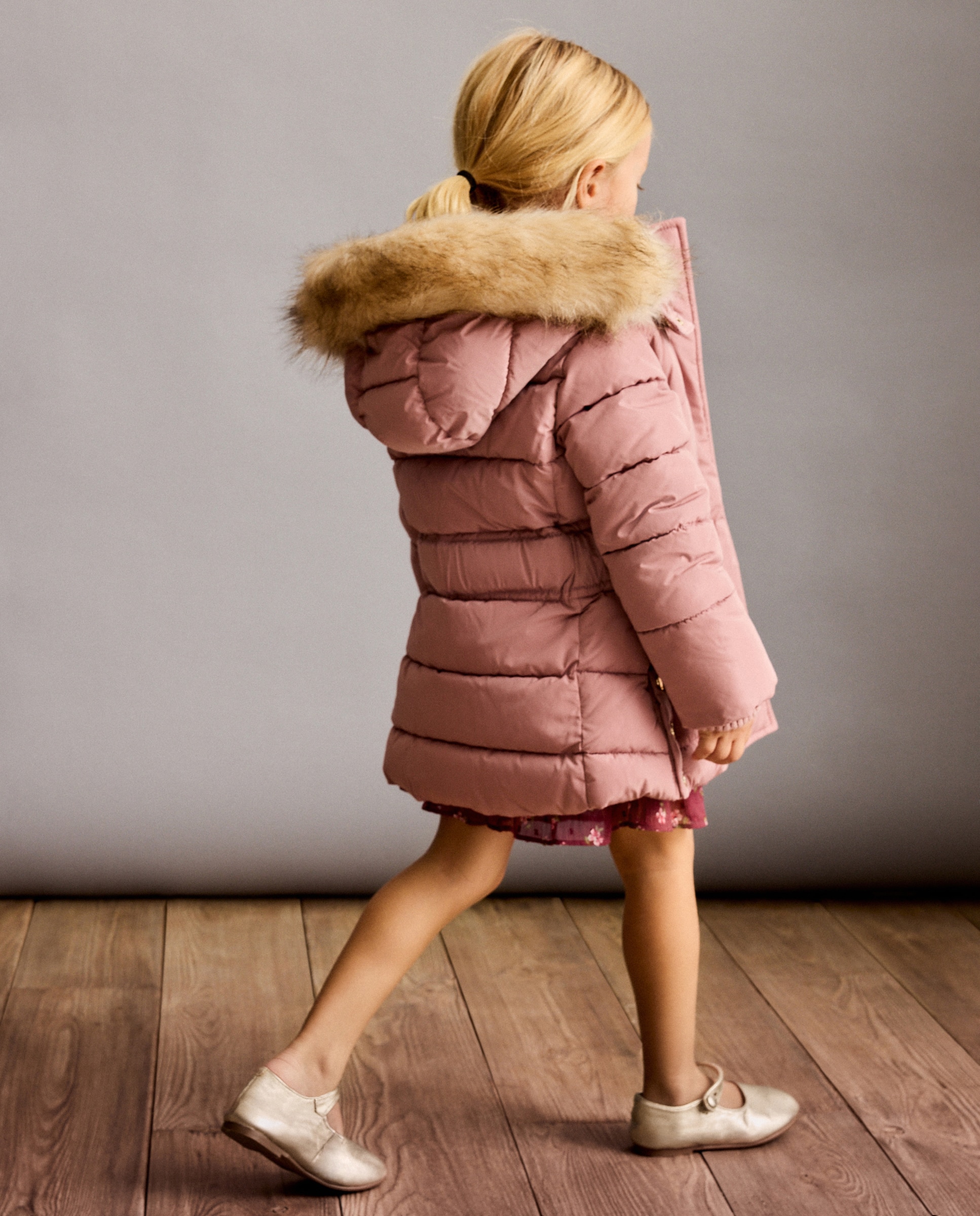 Plumífero con capucha y cinturón de niña - Coconut El Corte Inglés - 200 Rosa 200 Rosa-3