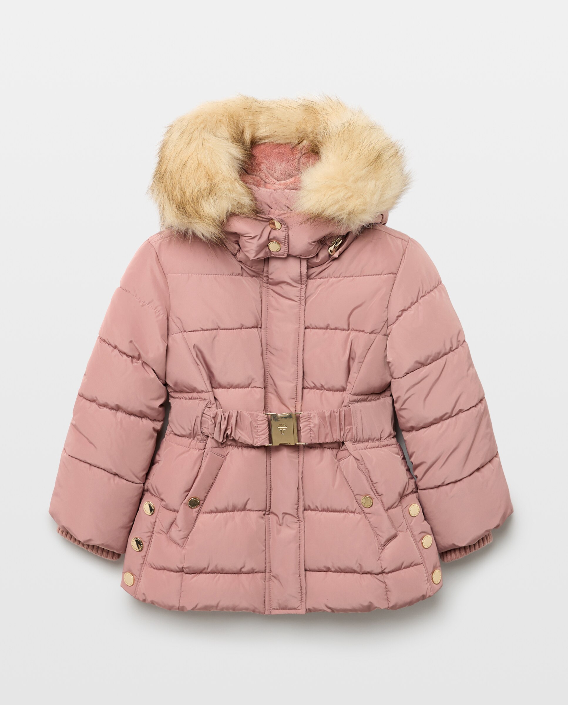Plumífero con capucha y cinturón de niña - Coconut El Corte Inglés - 200 Rosa 200 Rosa-5