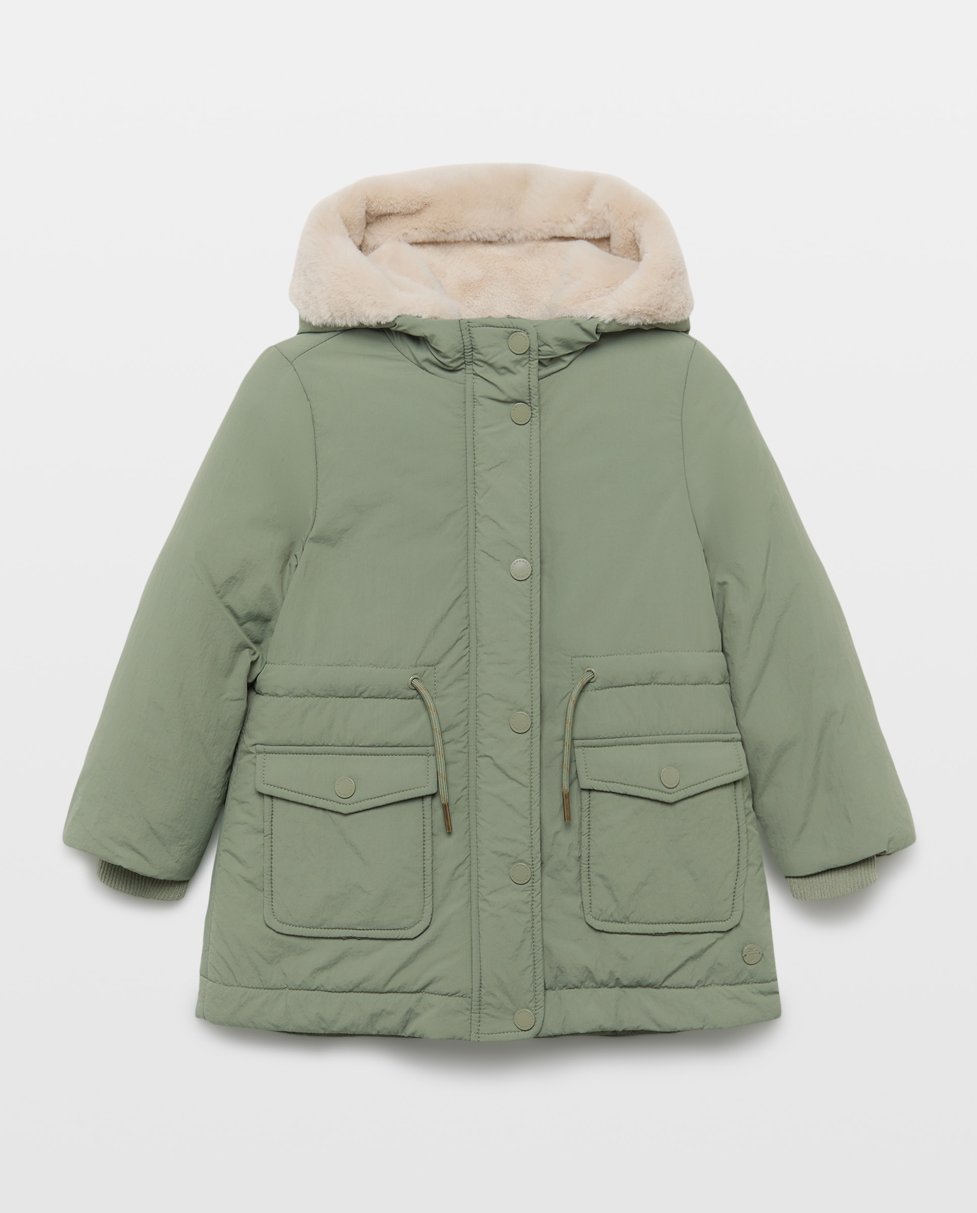Parka coreana de niña con capucha con pelo - Coconut El Corte Inglés - 520 Kaki 520 Kaki-5