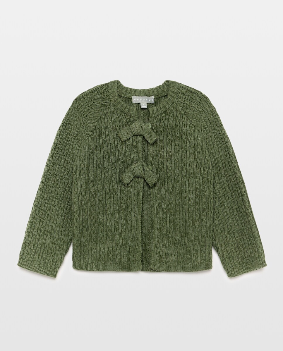 Imagen 0 de Chaqueta ochos cuello cintas a contraste de niña Marrón