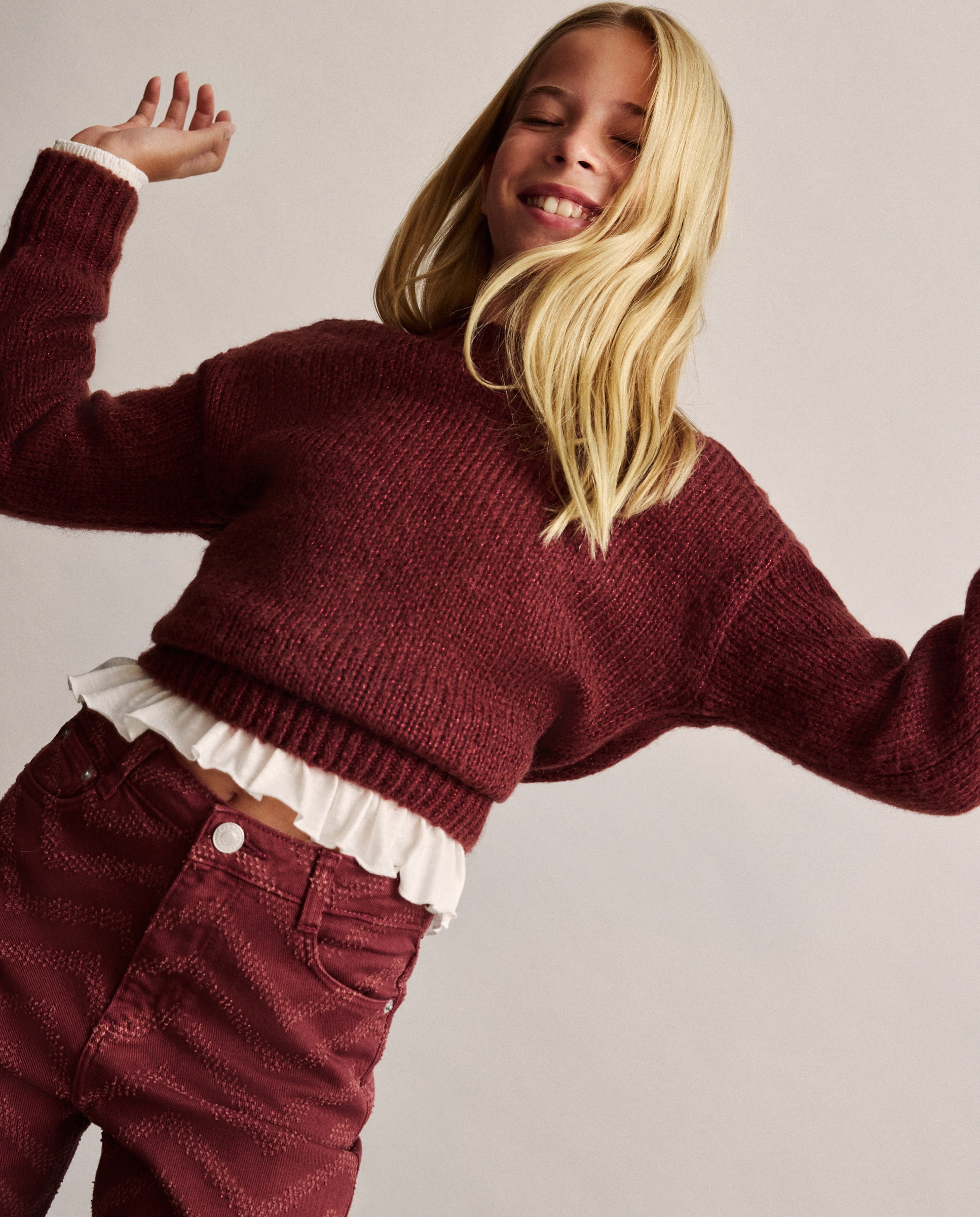 Imagem 0 de Camisola de Malha com Decote à Barco Oversize e Malha Aberta Esponjosa