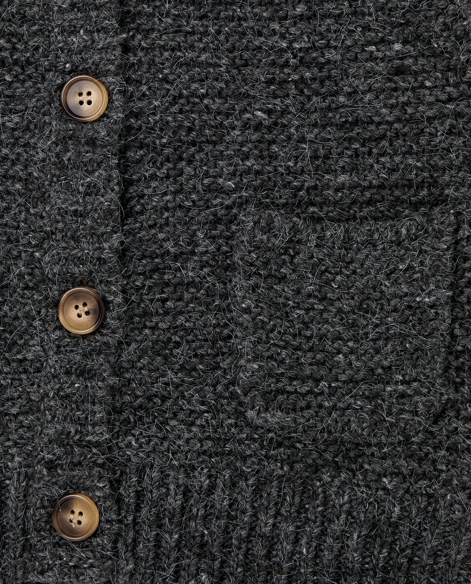 Colete Boxy com Botões e Bolsos Cinzento-claro-5