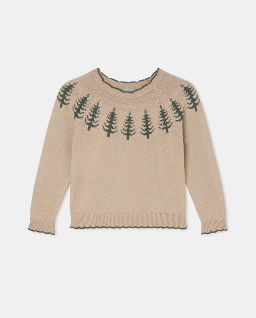 Imagem 0 de Camisola de Malha com Intársia de Árvores e Lantejoulas