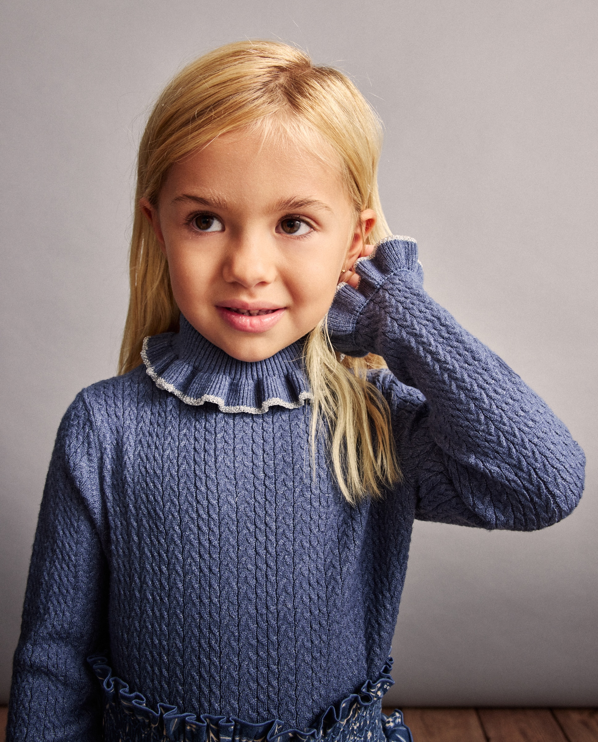 Jersey cuello cisne con ochos cuello lurex de niña - Coconut El Corte Inglés - Azul oscuro Azul oscuro-2