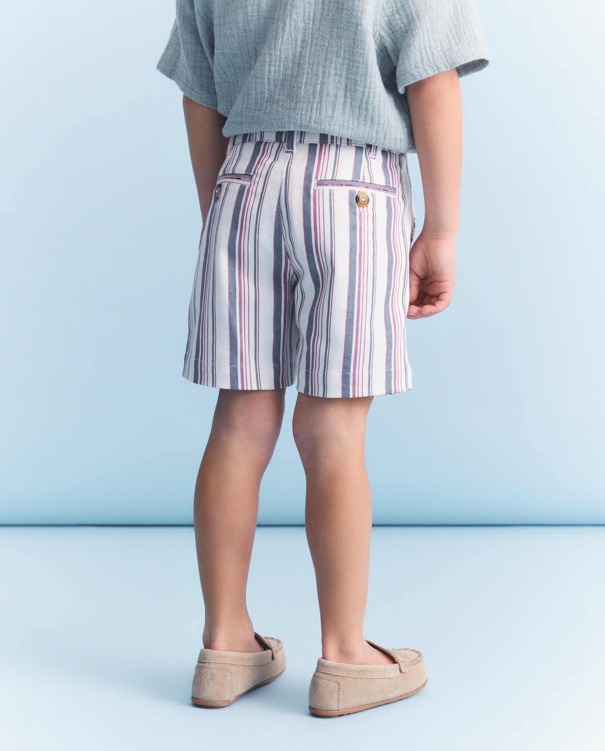 Bermudas Chino de Sarja com Risca de Fantasia Coconut El Corte Inglés Verde-3